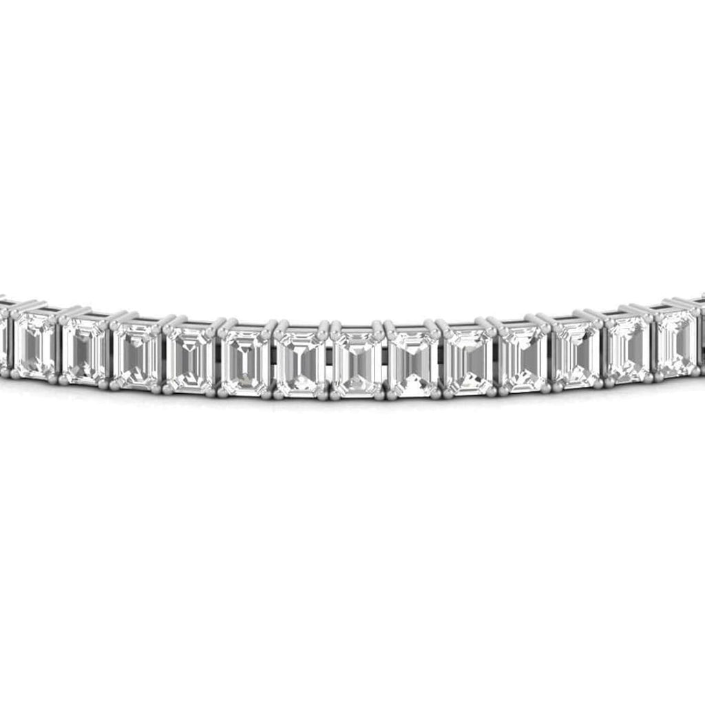 Moissanite Tennis Bracelet – 20 CTW Emerald Cut Stones | 14K Gold Plated Jewelry