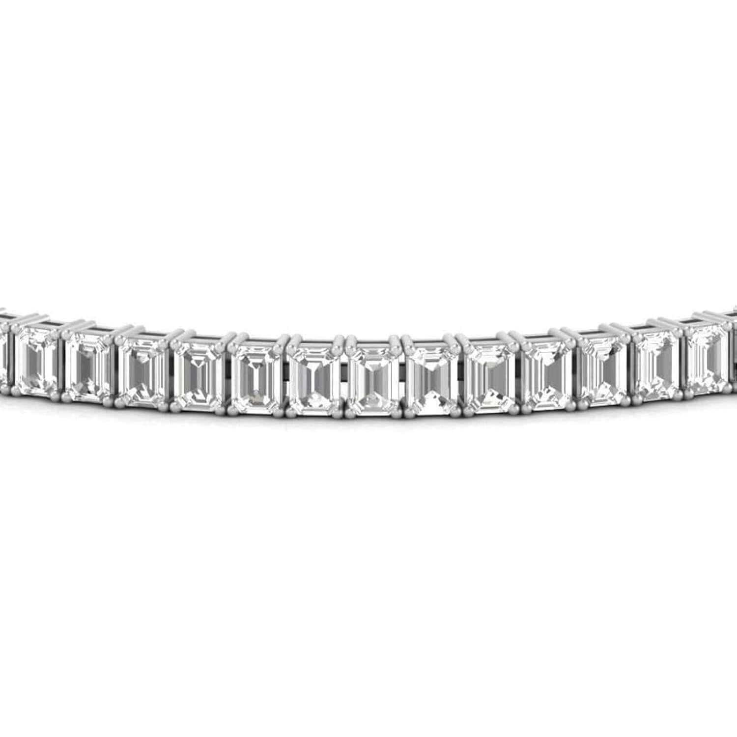 Moissanite Tennis Bracelet – 20 CTW Emerald Cut Stones | 14K Gold Plated Jewelry