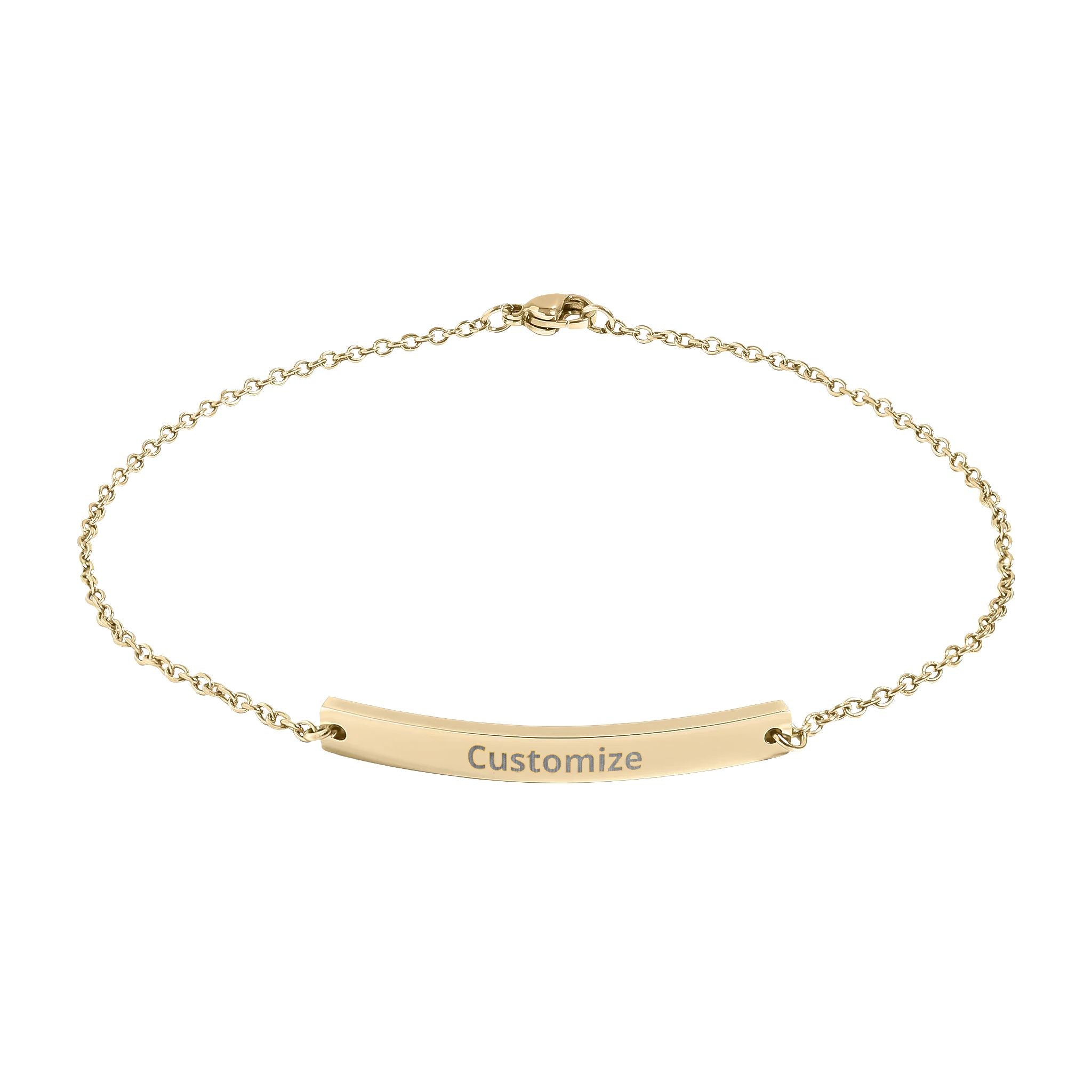 Engraved Bar Anklet - Personalized Name Anklet Bar | Gold Ankle Chain Gift