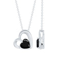2.4 Carat Heart Lab Grown Black Diamond Solitaire Necklace