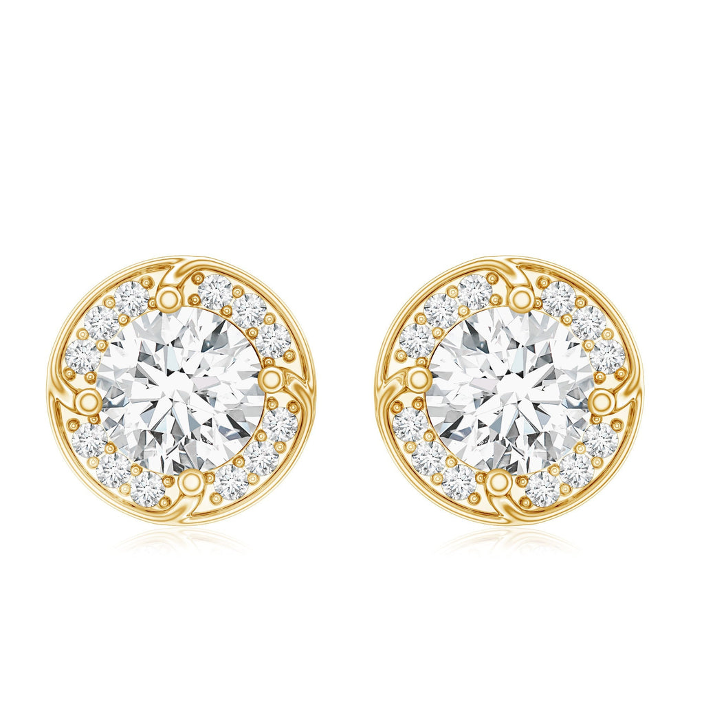 2.5 Carat Lab Grown Diamond Halo Stud Earrings