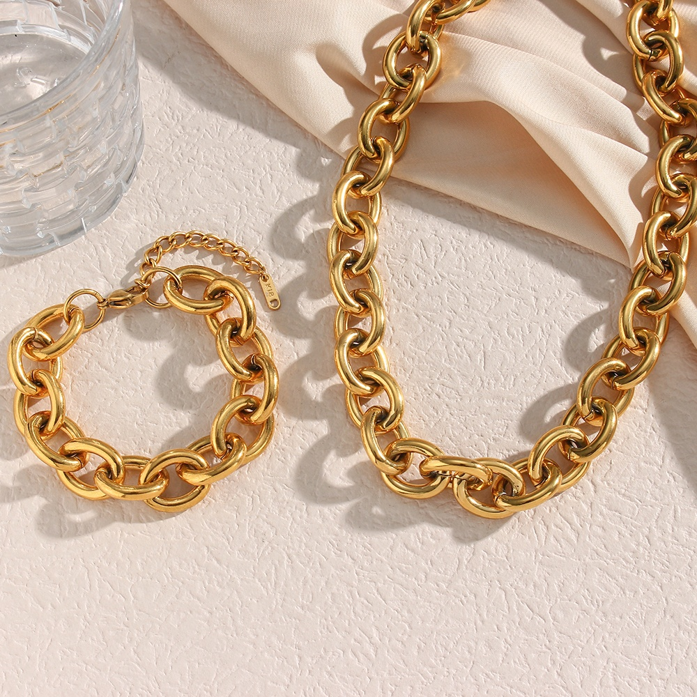 Bold Link Chain Necklace - 18k Gold Waterproof