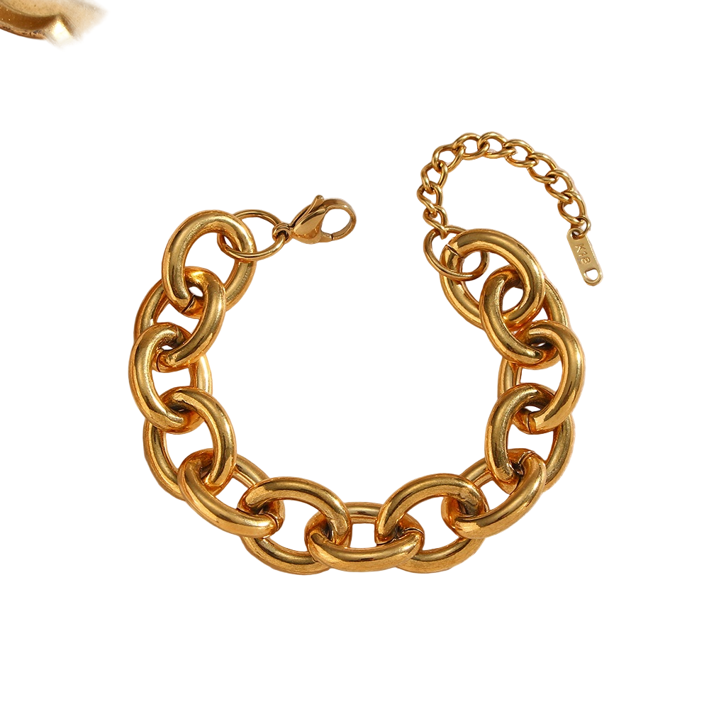 Bold Link Chain Bracelet - 18k Gold Waterproof