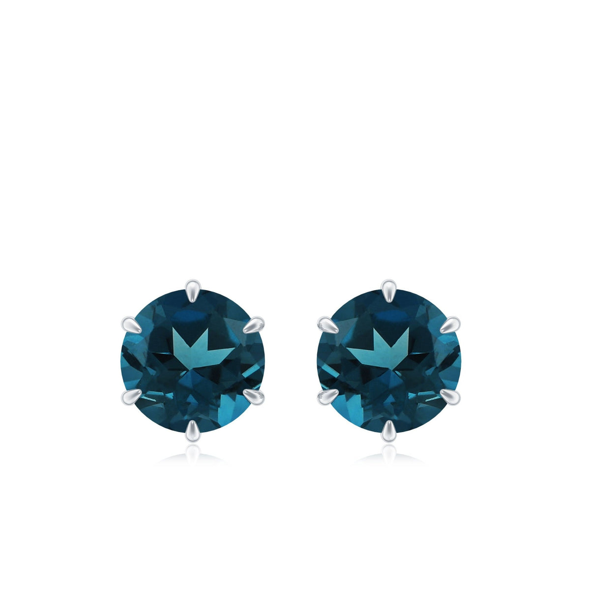2.7 Carat London Blue Topaz Solitaire Stud Earrings