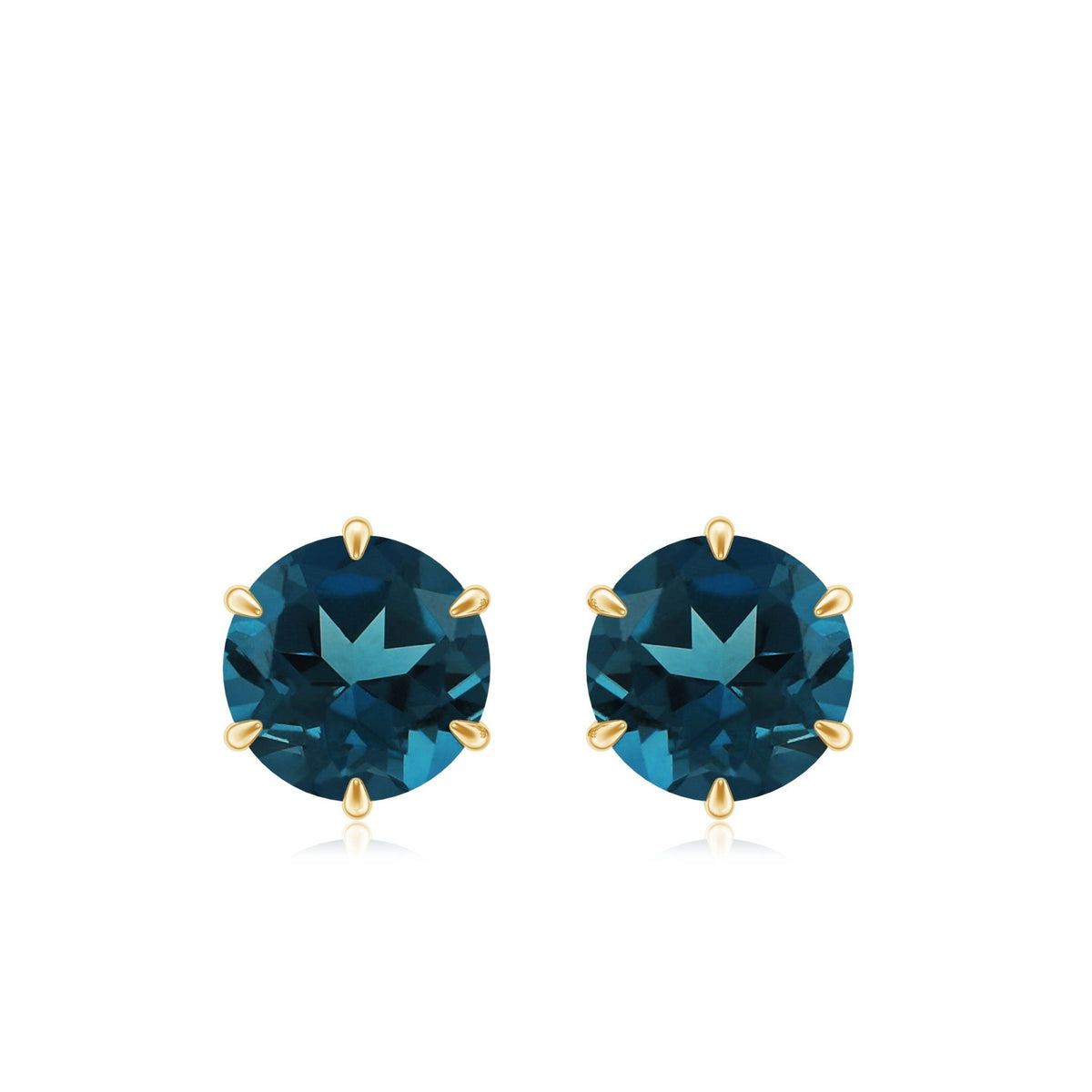 2.7 Carat London Blue Topaz Solitaire Stud Earrings