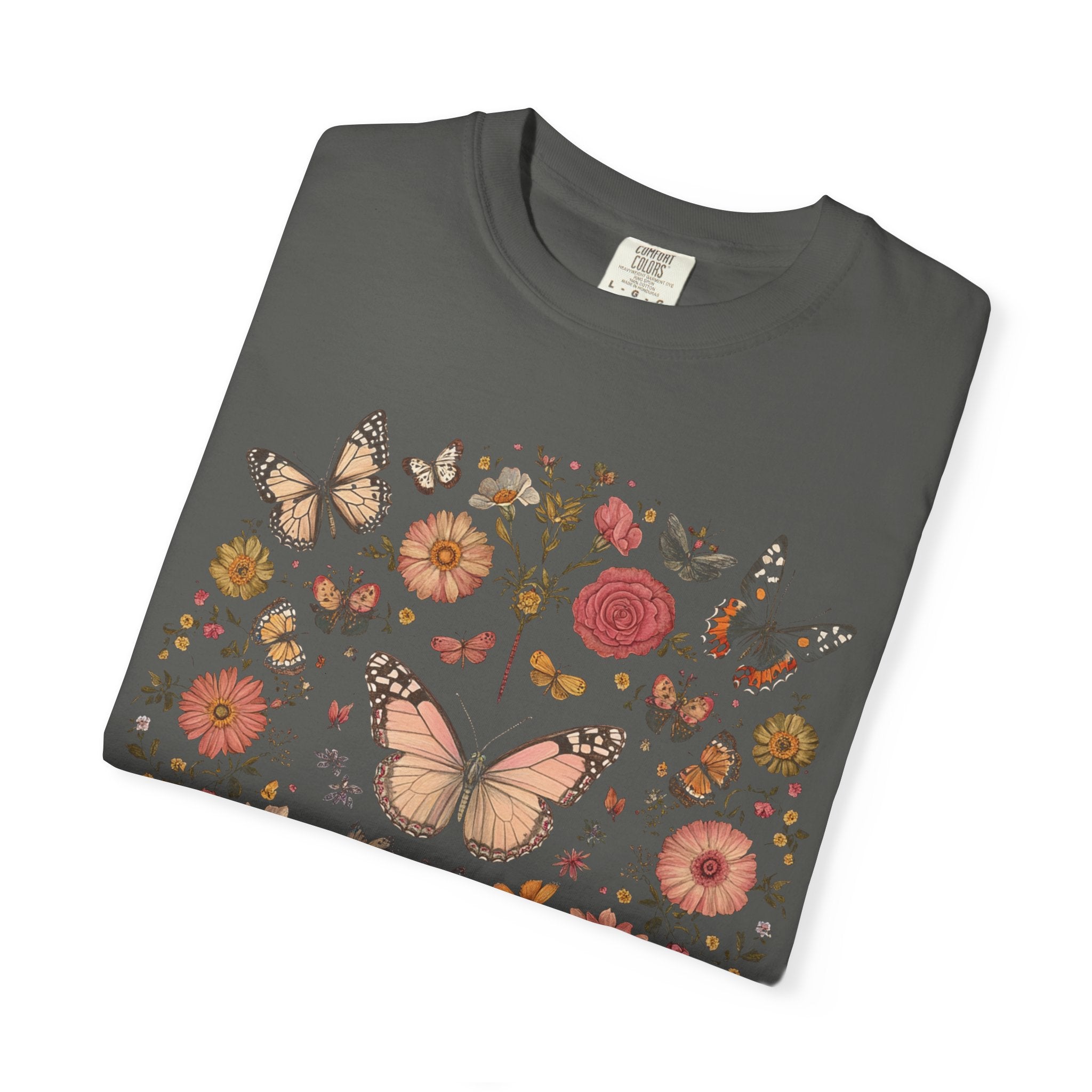 Vintage Butterfly Tee - Unisex Cotton T-Shirt | Soft Garment Dyed Shirt