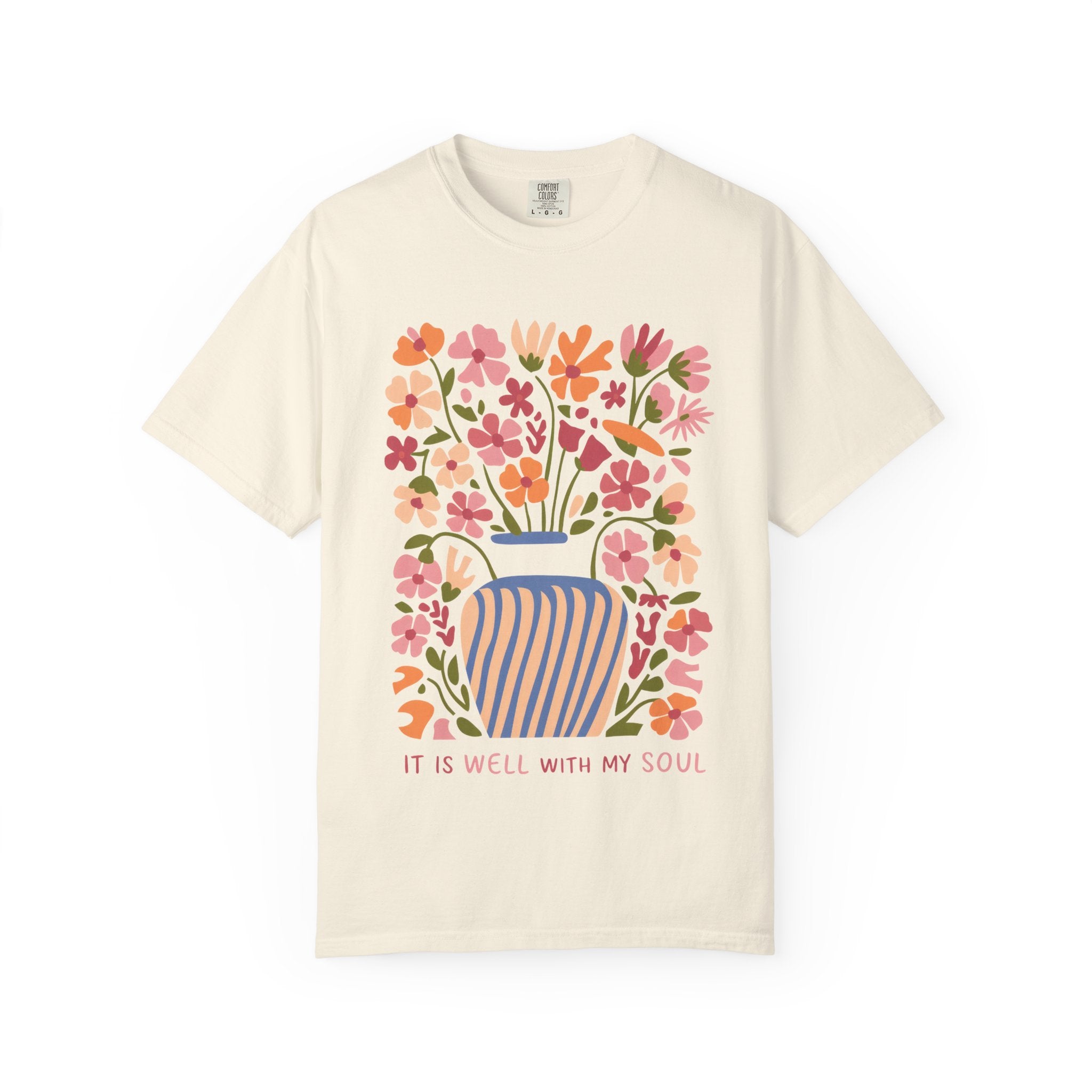 It Is Well Tee – Floral T-Shirt With Vase Flower Design | Soulful Style Shirt