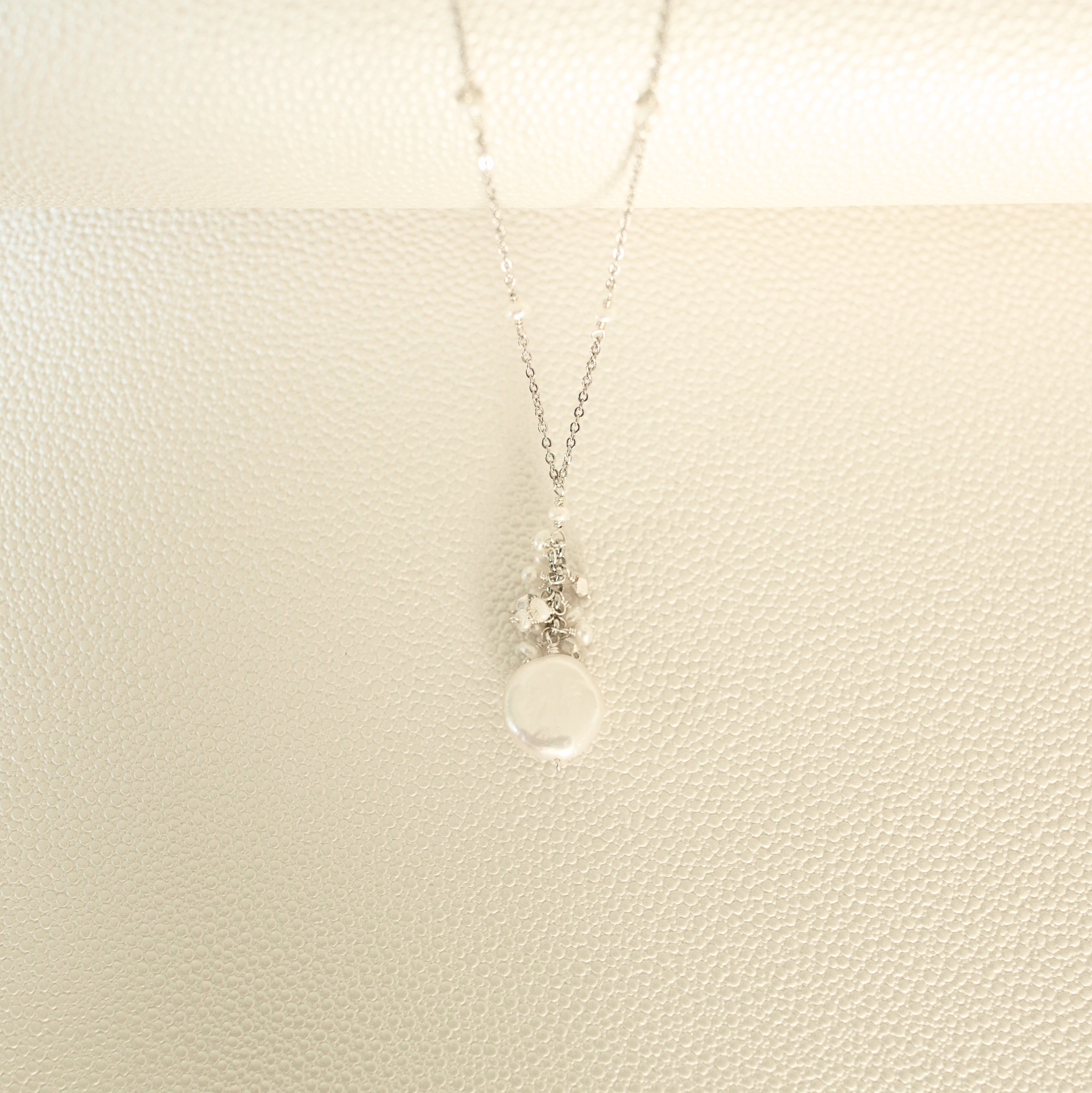 Silver Coin Pearl Necklace – Adjustable Freshwater Pearl Jewelry With Gold Vermeil Chain