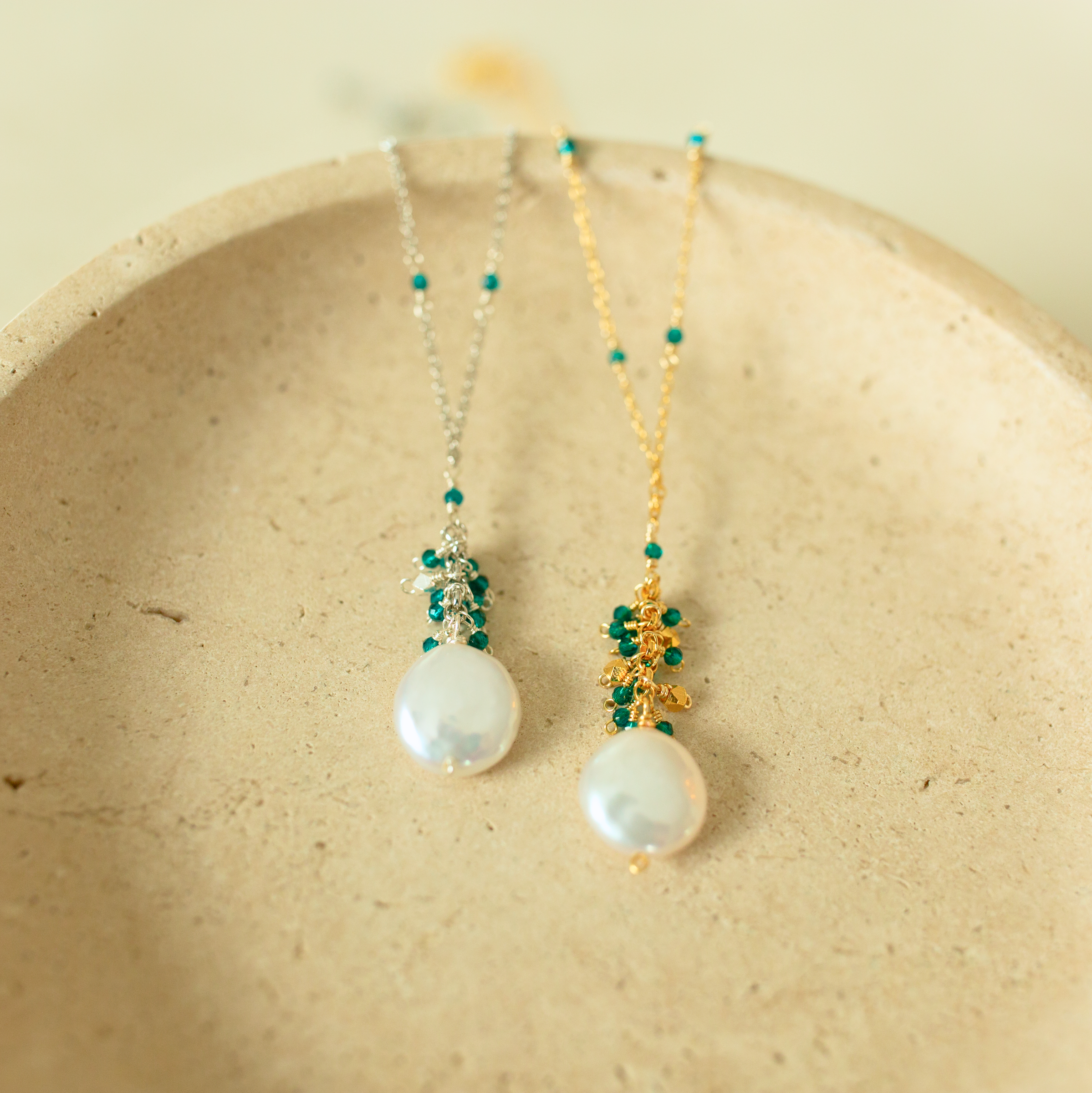 Silver Coin Pearl Necklace – Adjustable Freshwater Pearl Jewelry With Gold Vermeil Chain