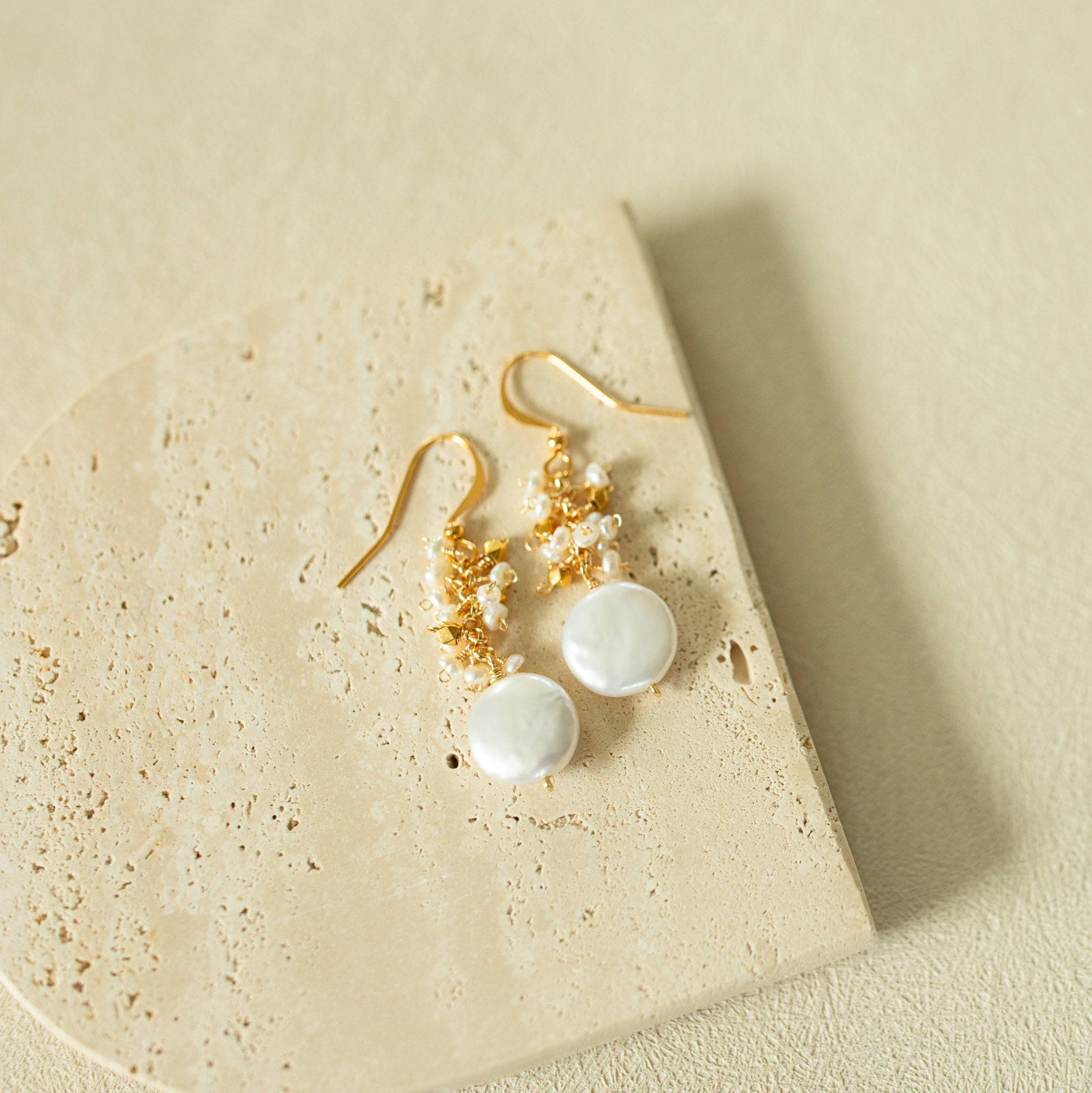 Gold Vermeil Earrings – Handmade Coin Pearl Earrings With Freshwater Pearls