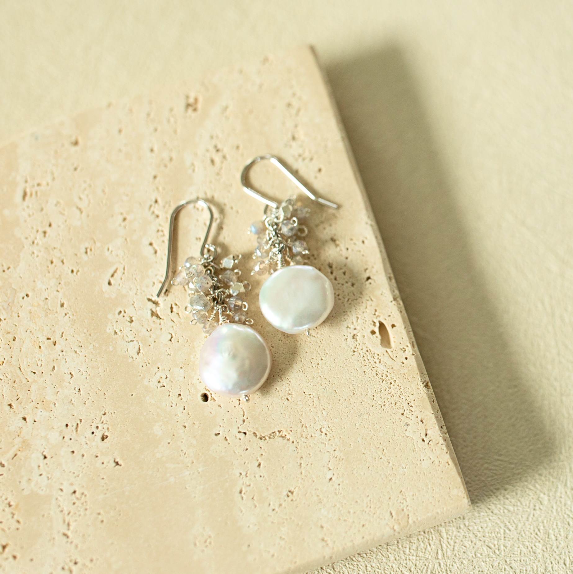 Silver Marea Earrings – Handmade 925 Silver Earrings with Freshwater Pearls