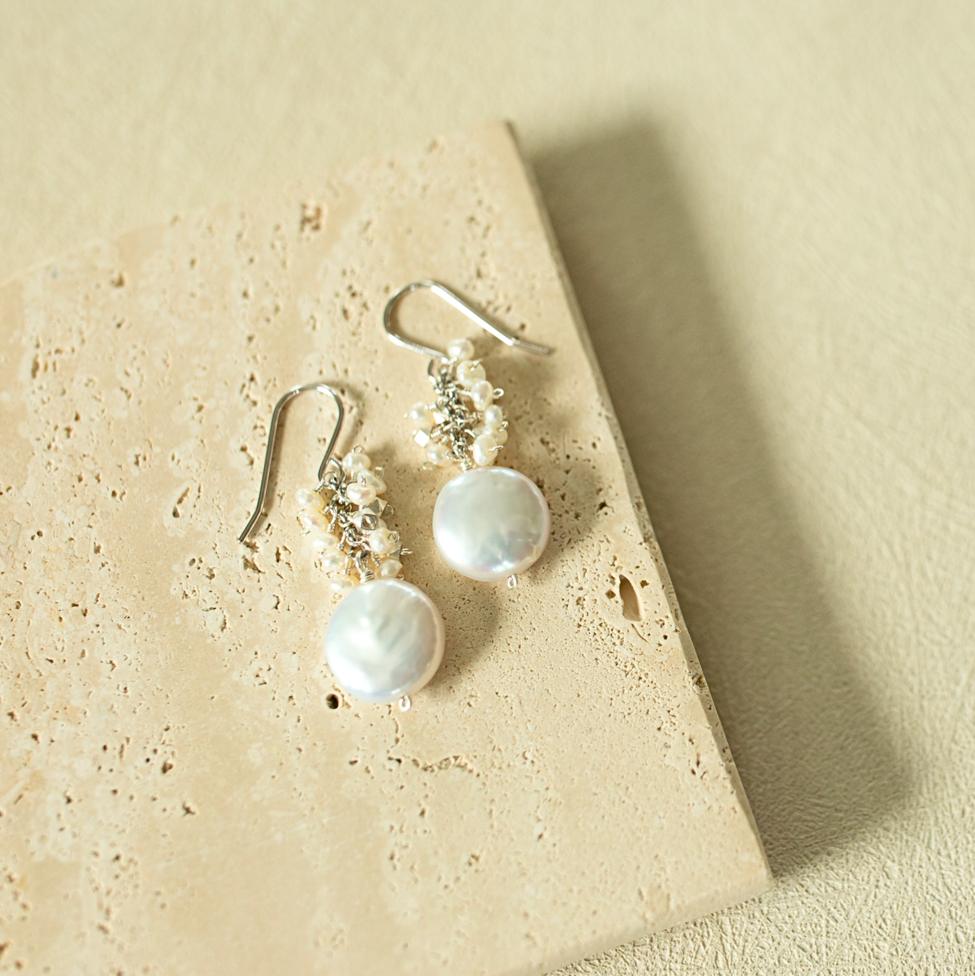 Gold Vermeil Earrings – Handmade Coin Pearl Earrings With Freshwater Pearls