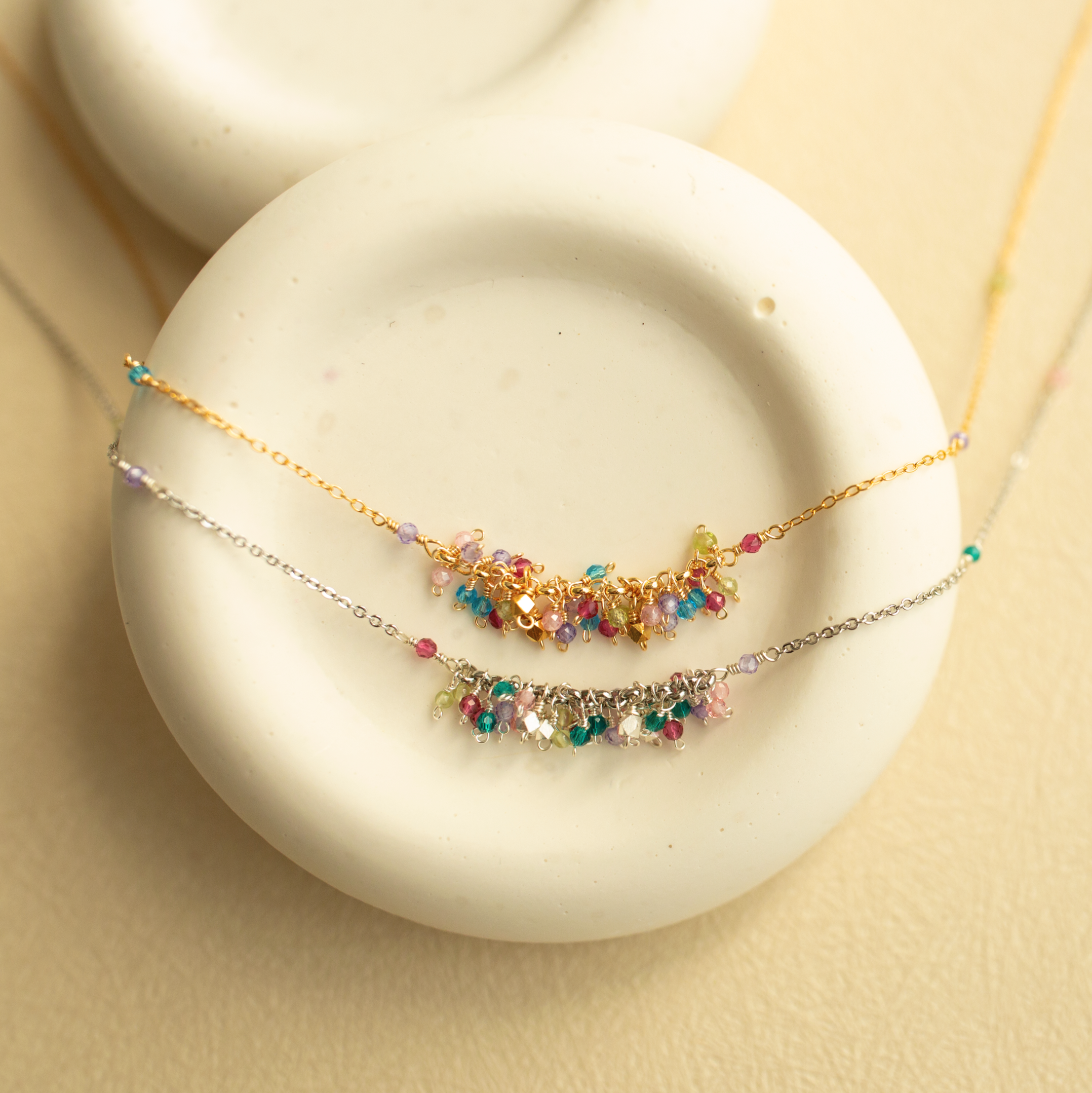 London Blue Quartz Necklace – Handmade Gemstone Pendant on Adjustable Gold Chain