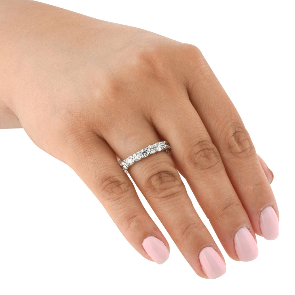 Lab Grown Diamond Ring – 2 CTW Diamond Eternity Band | 14K White Gold Band