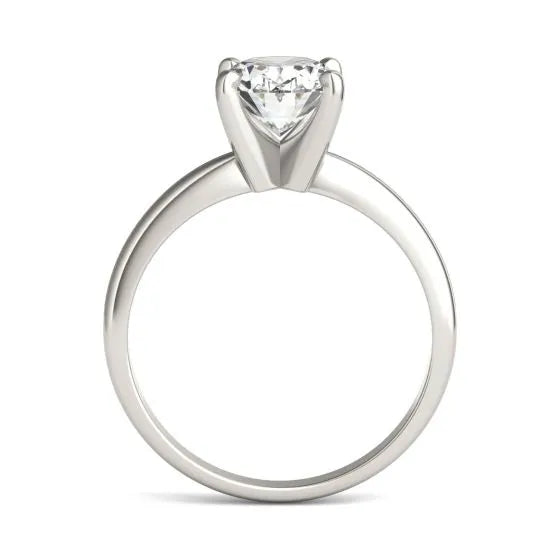 Lab Grown Diamond Ring – 2 Carat Oval Solitaire Engagement | 14K White Gold Band
