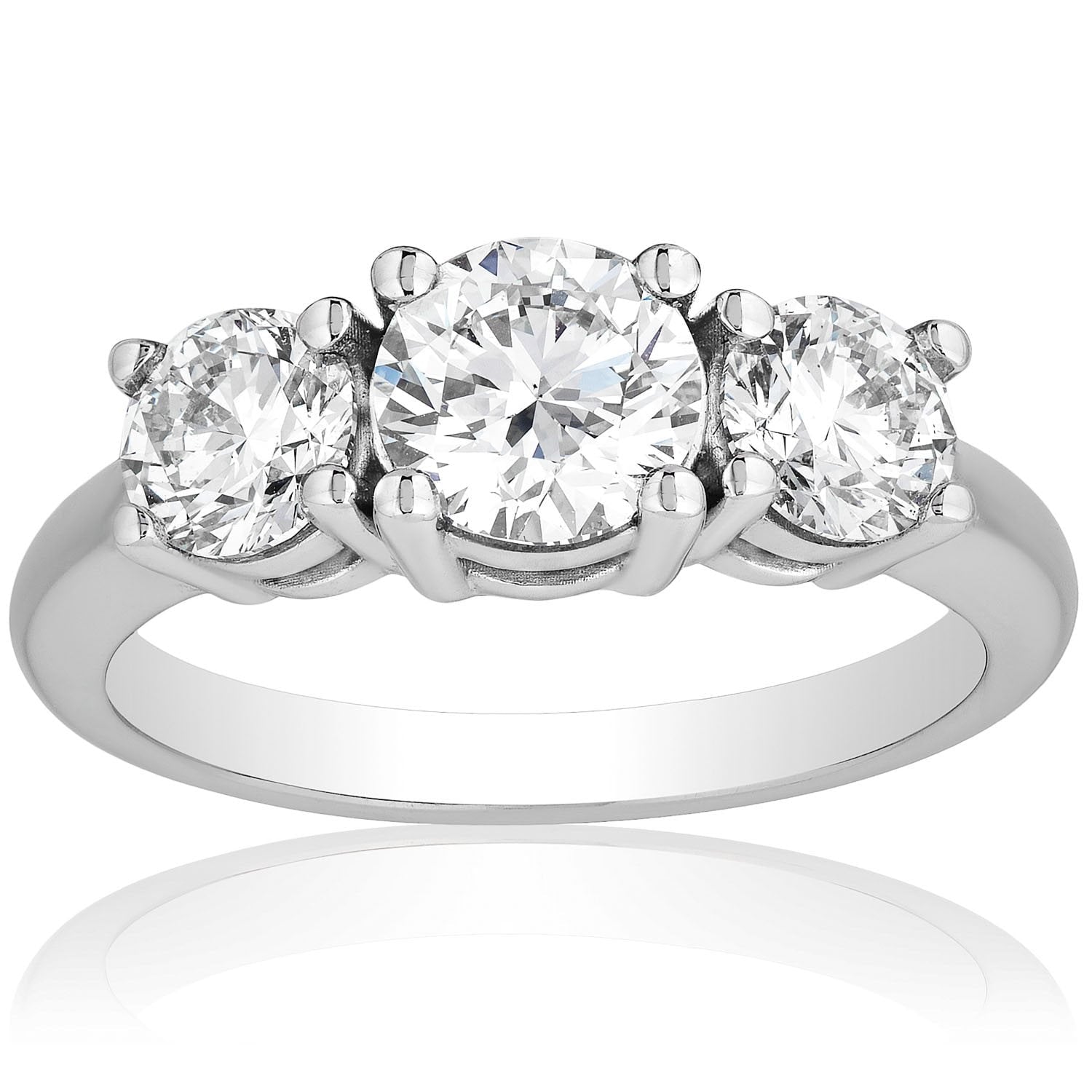 Lab Grown Diamond Ring – 3 Carat Three Stone Ring | 14K Gold Handcrafted Jewelry