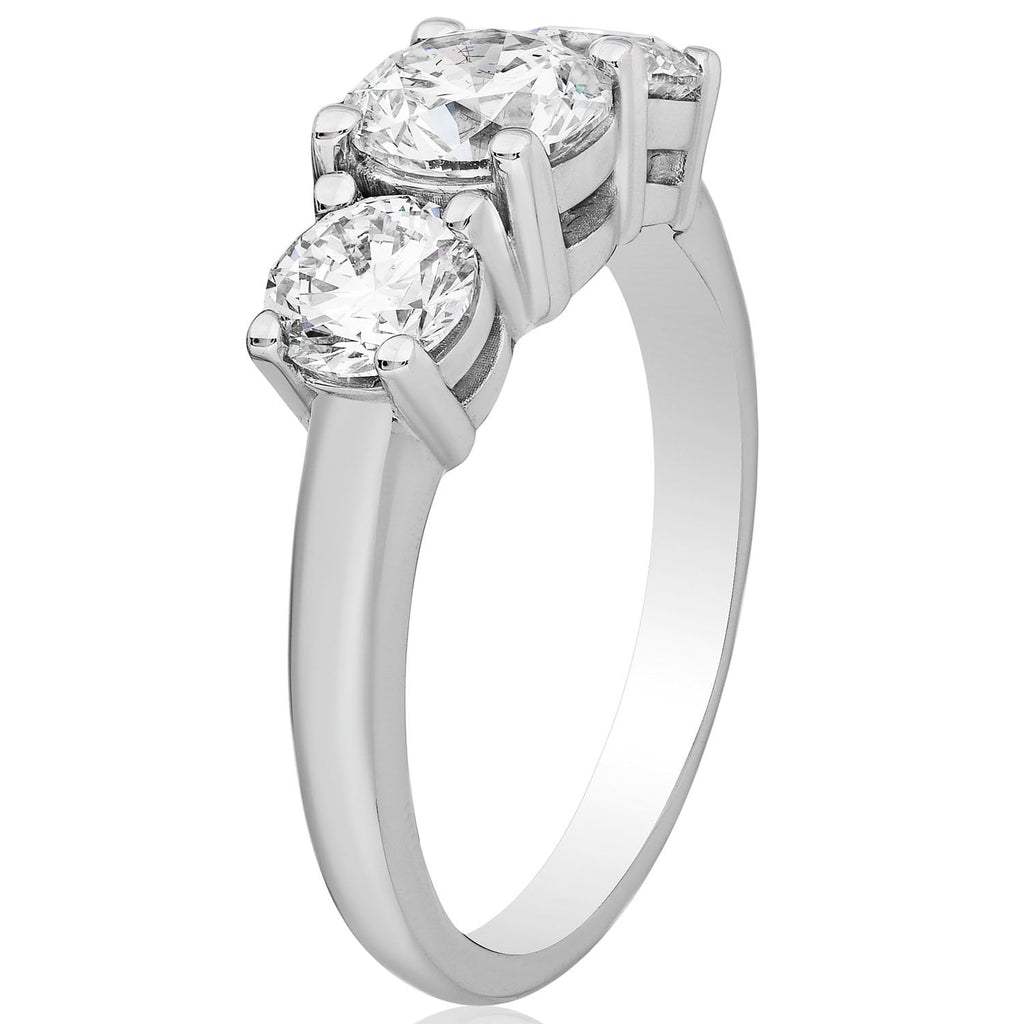 Lab Grown Diamond Ring – 3 Carat Three Stone Ring | 14K Gold Handcrafted Jewelry