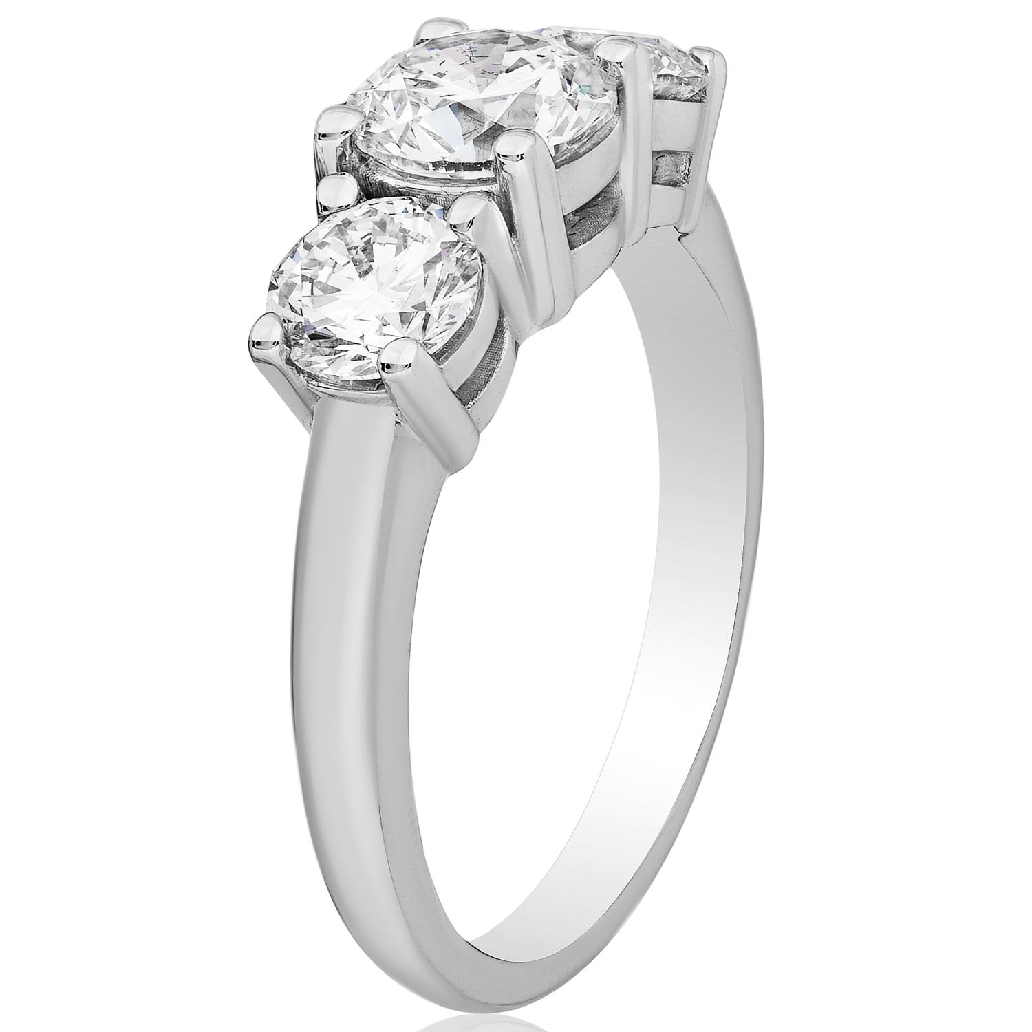 Lab Grown Diamond Ring – 3 Carat Three Stone Ring | 14K Gold Handcrafted Jewelry