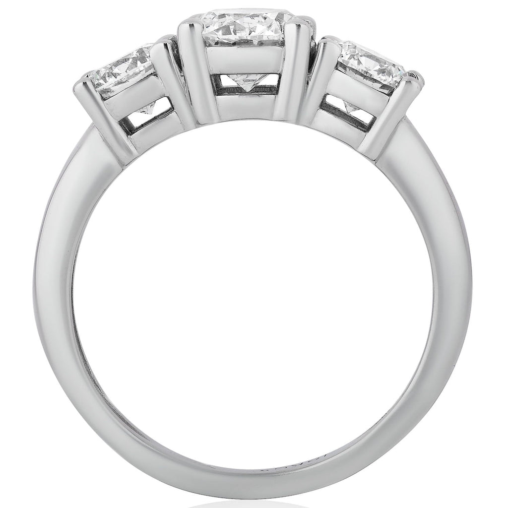 Lab Grown Diamond Ring – 2 Carat Three Stone Engagement in 14K Gold Band