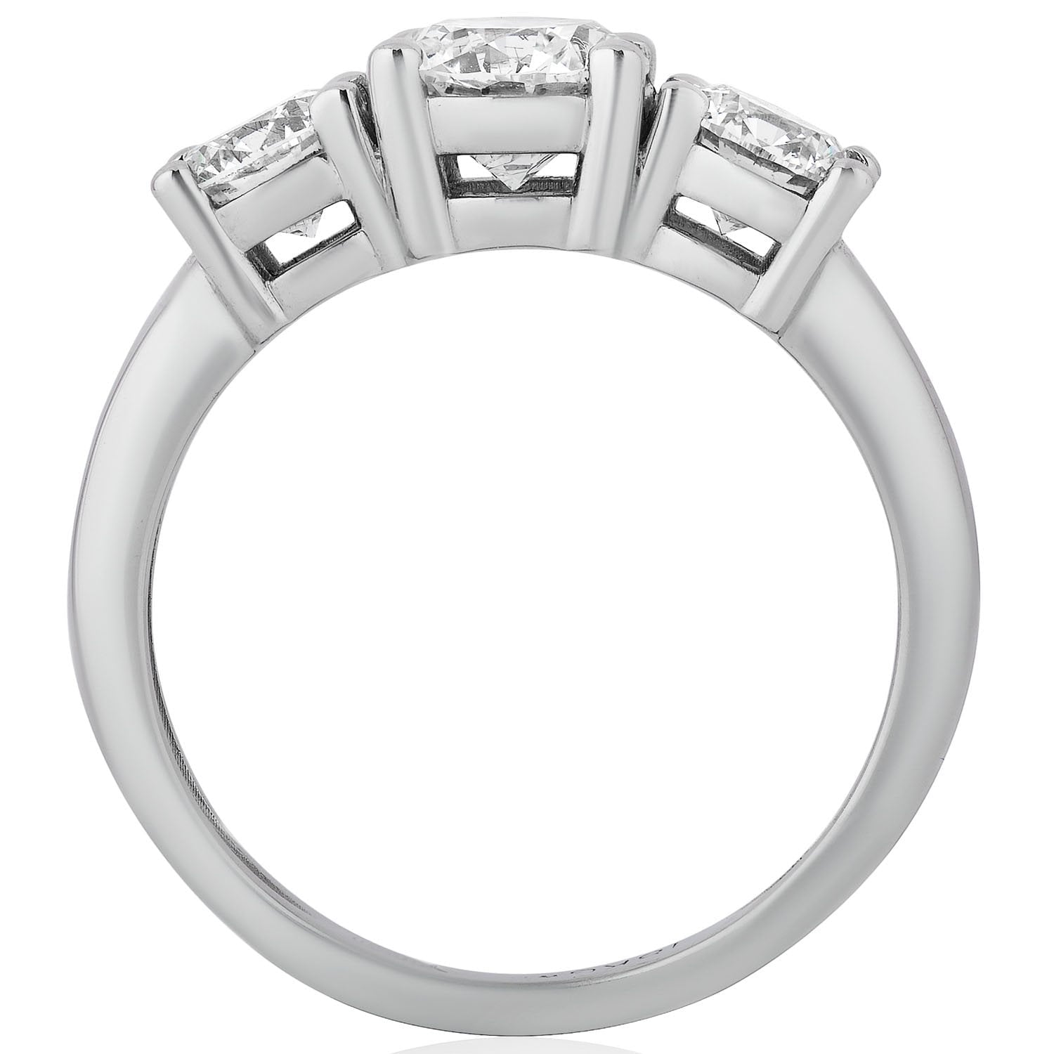 Lab Grown Diamond Ring – 2 Carat Three Stone Engagement in 14K Gold Band