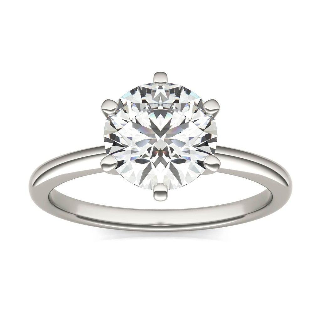 Lab Grown Diamond Ring – 2 Carat Solitaire in 14K White Gold | AGI Certified