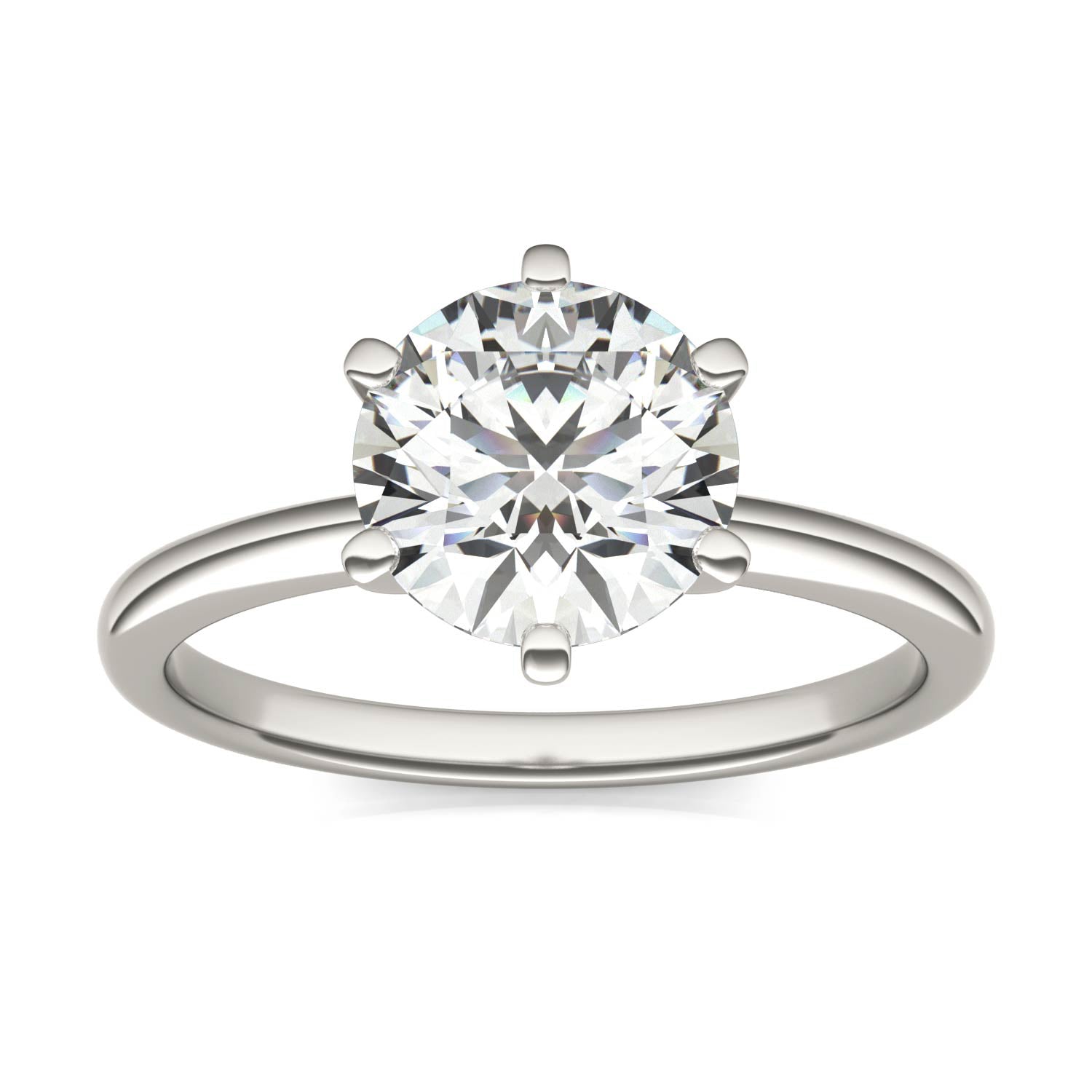 Lab Grown Diamond Ring – 2 Carat Solitaire in 14K White Gold | AGI Certified