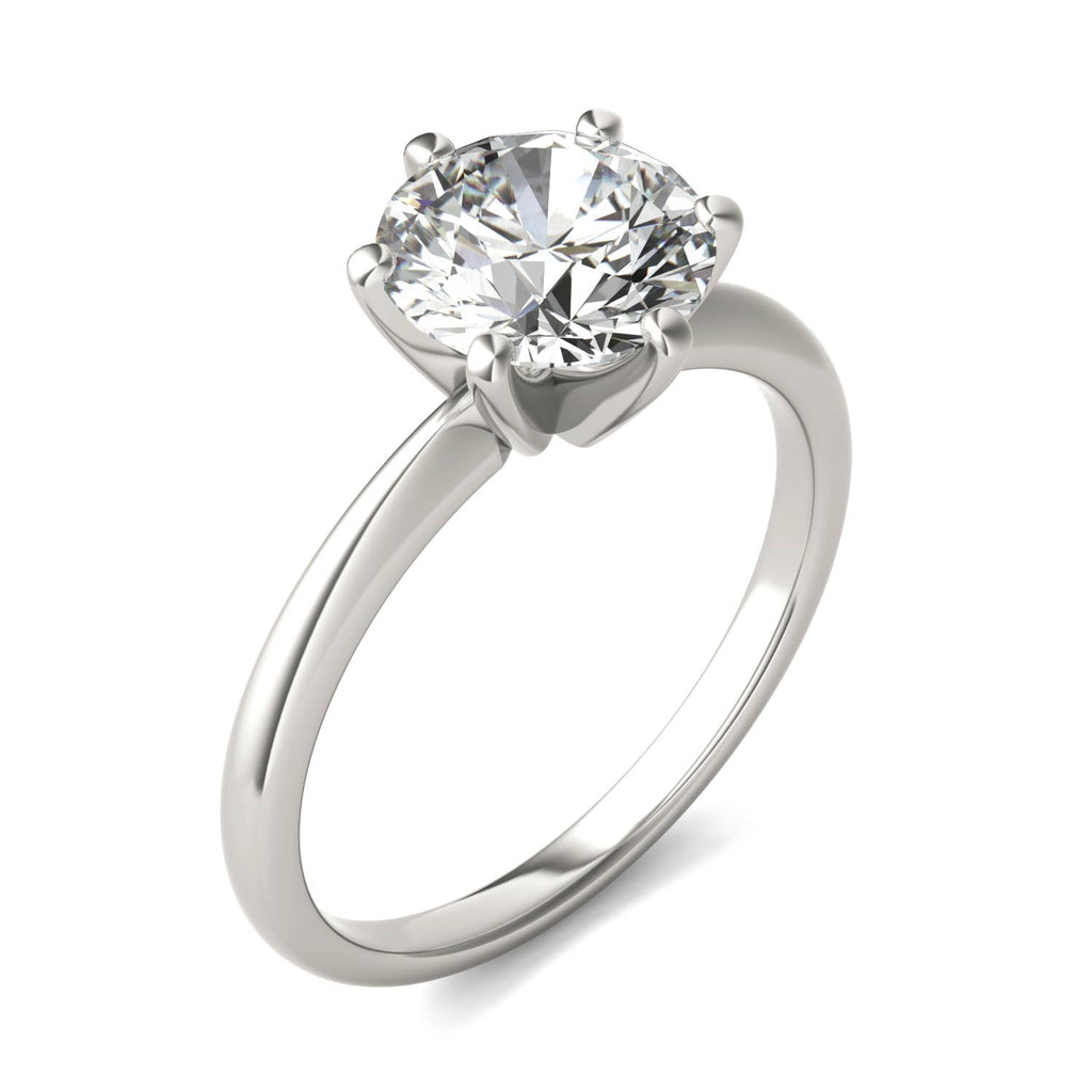 Lab Grown Diamond Ring – 2 Carat Solitaire in 14K White Gold | AGI Certified