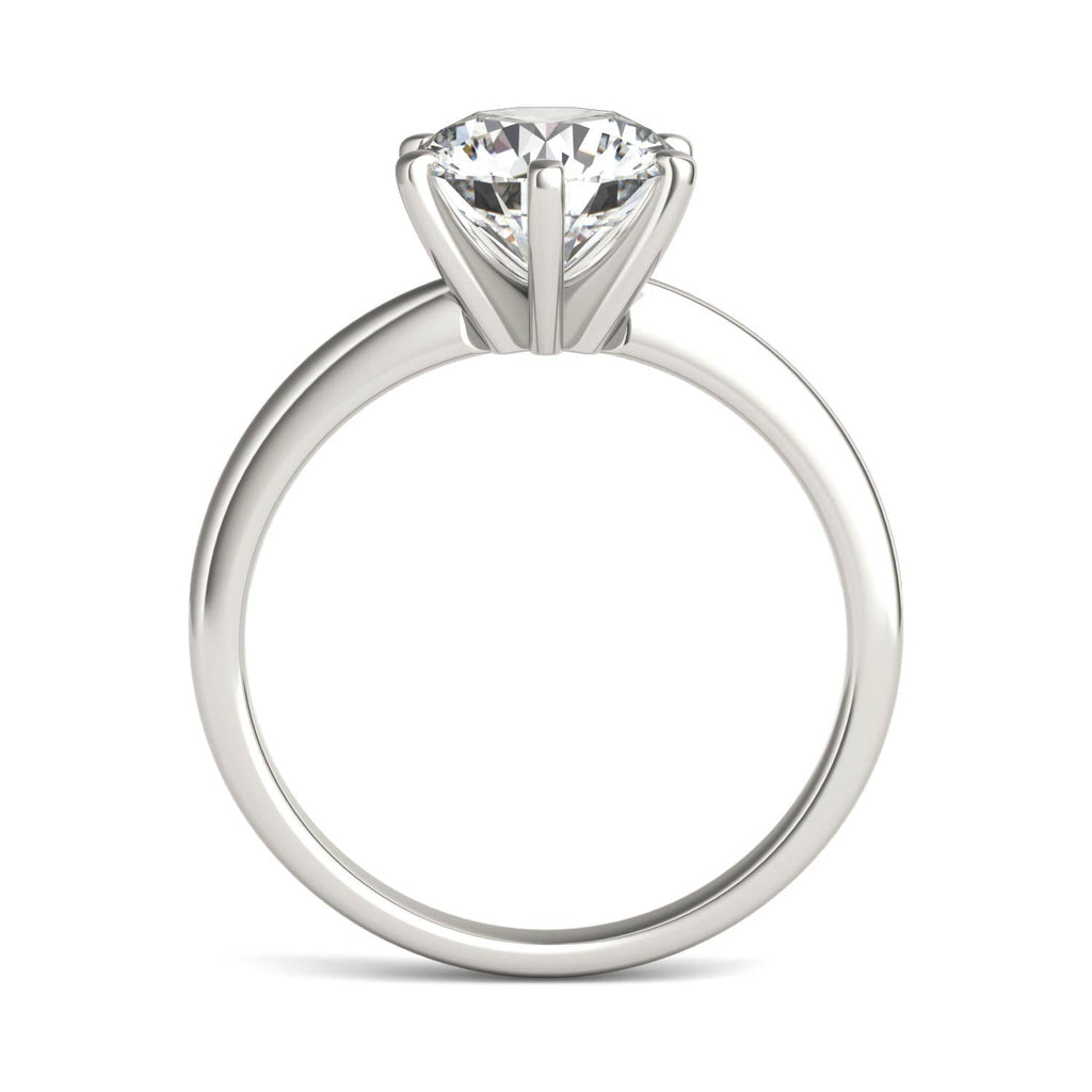 Lab Grown Diamond Ring – 2 Carat Round Cut Solitaire Engagement Band | 14K White Gold