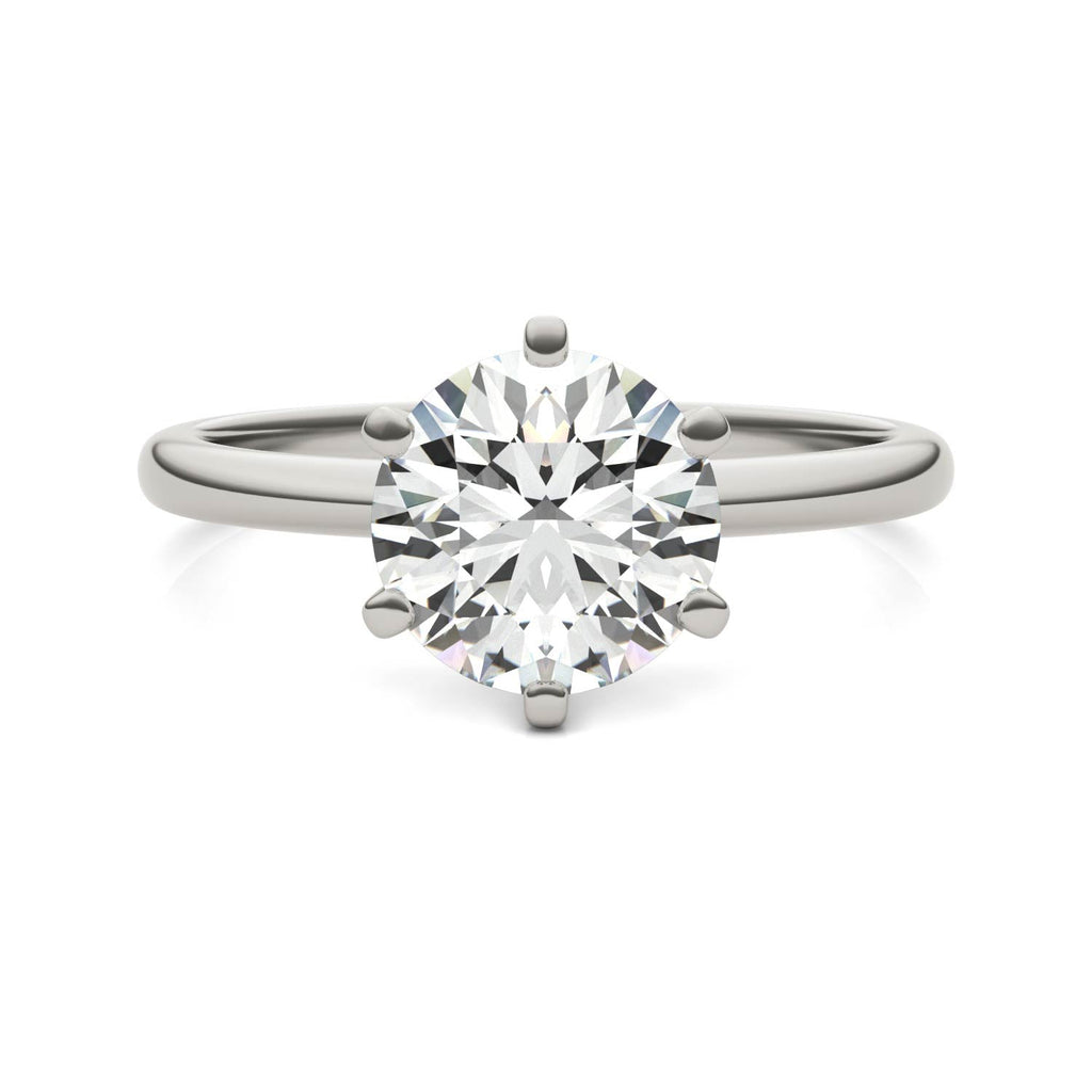Lab Grown Diamond Ring – 2 Carat Solitaire in 14K White Gold | AGI Certified