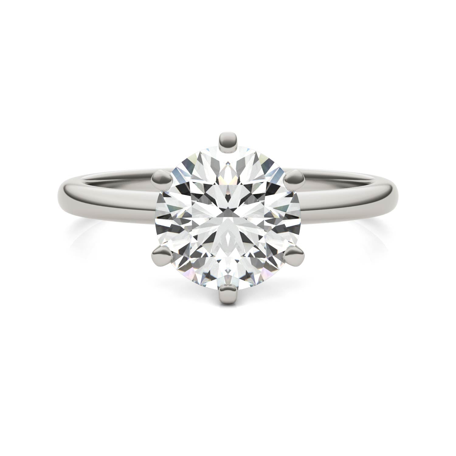 Lab Grown Diamond Ring – 2 Carat Solitaire in 14K White Gold | AGI Certified