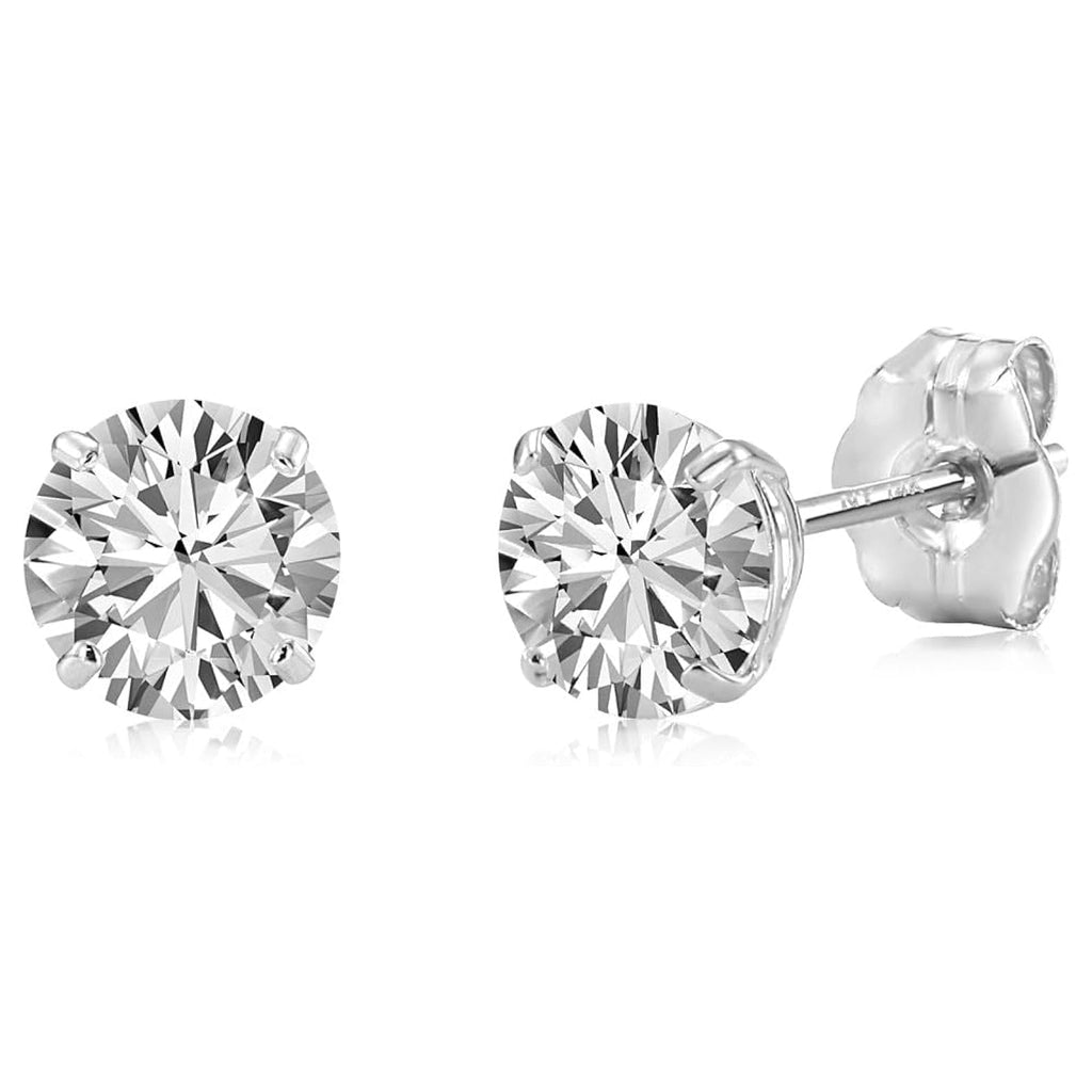 Lab Grown Diamond Earrings – 2 Carat Studs | 14K Gold, AGI Certified VS Clarity