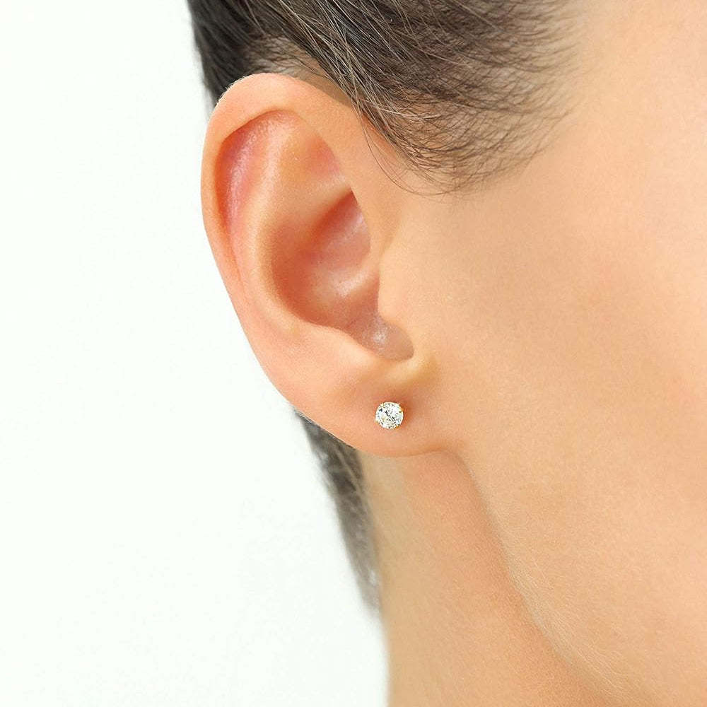 Lab Grown Diamond Earrings – 2 Carat Studs | 14K Gold, AGI Certified VS Clarity