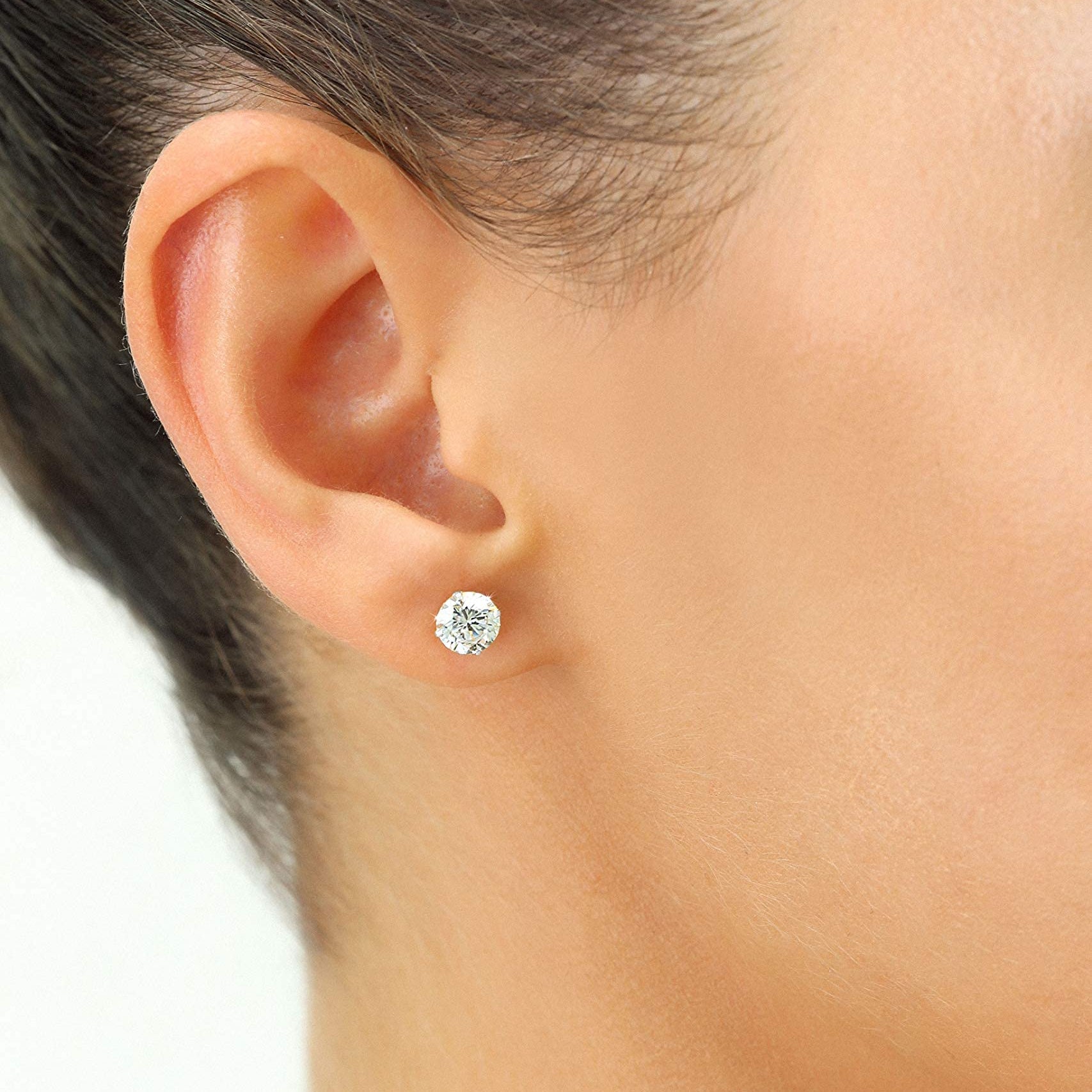 Lab Grown Diamond Earrings – 2 Carat Studs | 14K Gold, AGI Certified VS Clarity