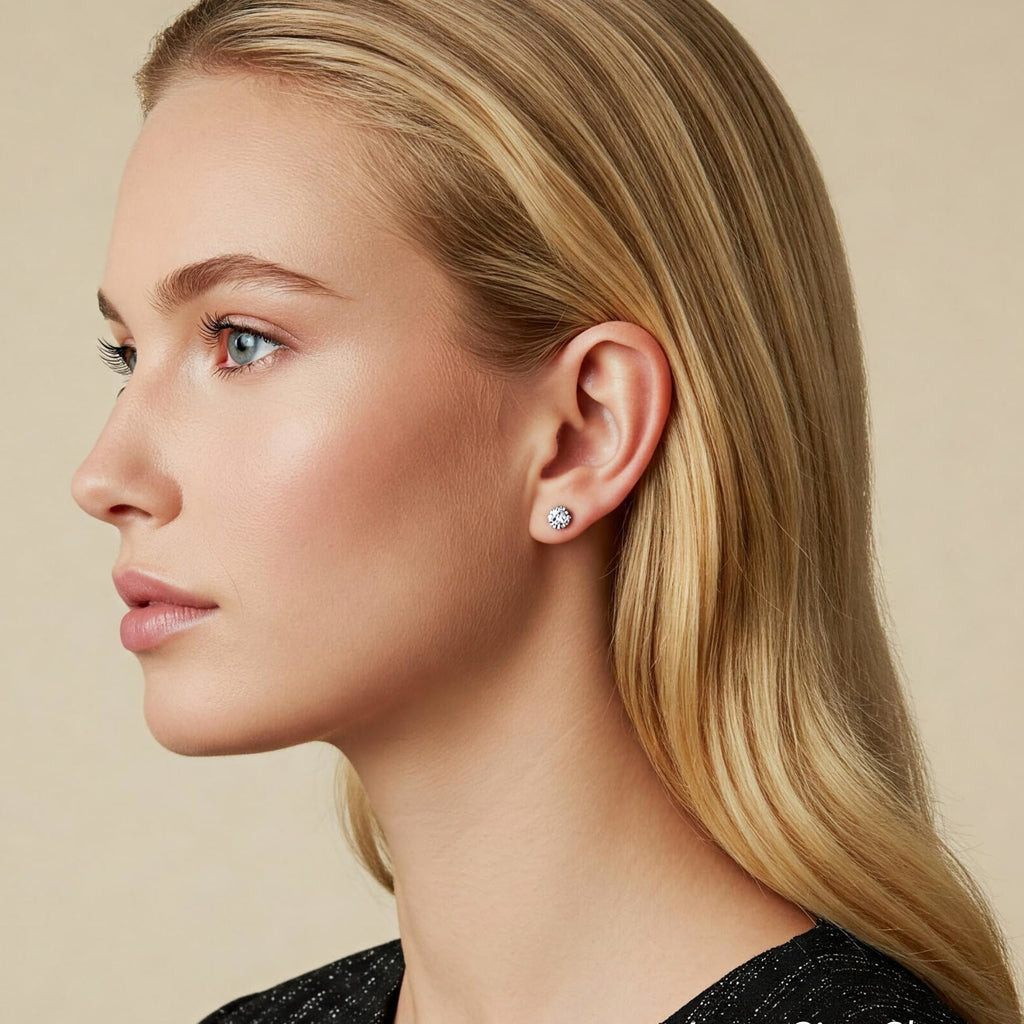 Lab Grown Diamond Earrings – 2 Carat Studs | 14K Gold, AGI Certified VS Clarity