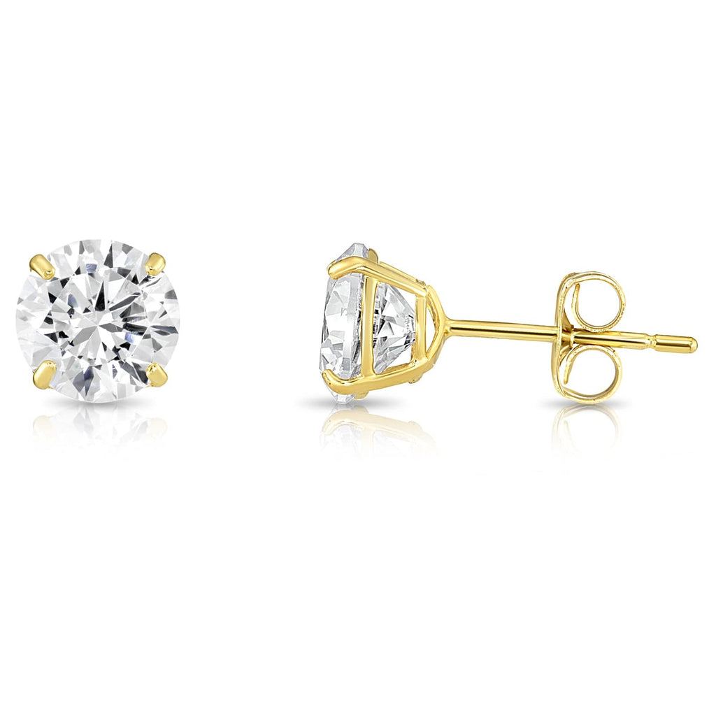 Lab Grown Diamond Earrings – 2 Carat Studs | 14K Gold, AGI Certified VS Clarity