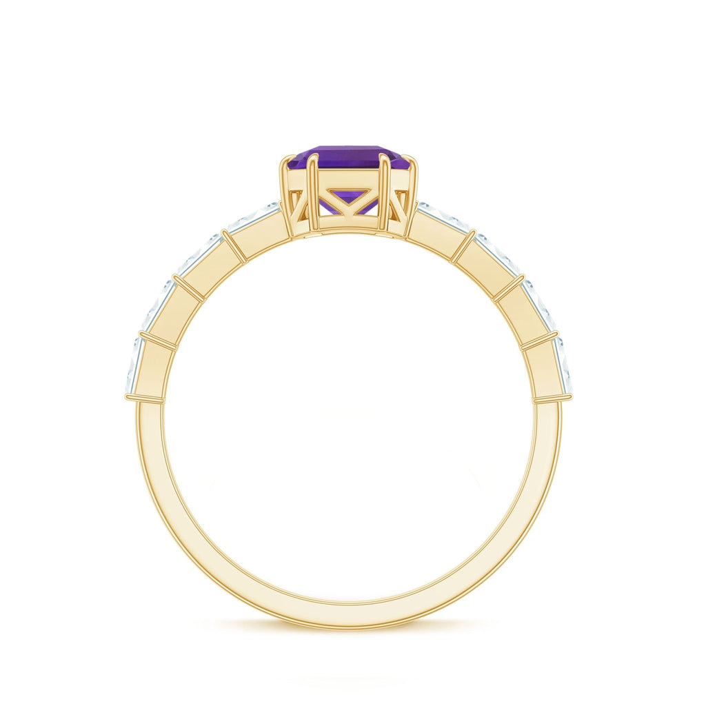 3 Carat Amethyst Asscher Cut Engagement Ring with Diamond