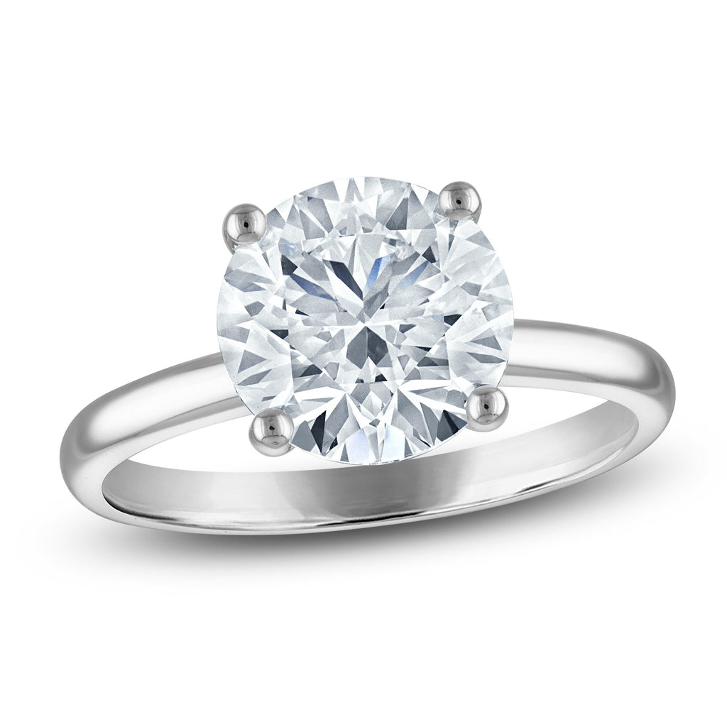 Lab-Grown Diamond Ring – 3.5 Carat Round Solitaire | 14K White Gold Classic Design