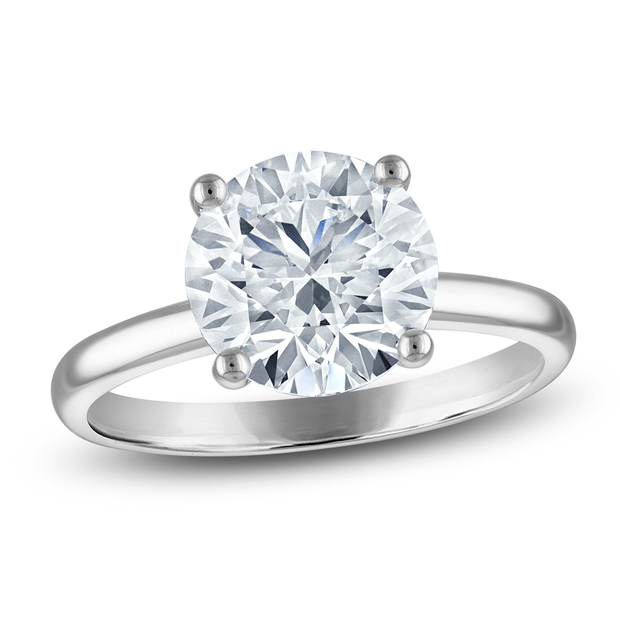 Lab-Grown Diamond Ring – 3.5 Carat Round Solitaire | 14K White Gold Classic Design