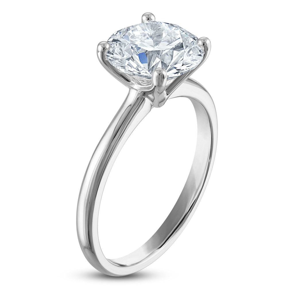 Lab-Grown Diamond Ring – 3.5 Carat Round Solitaire | 14K White Gold Classic Design