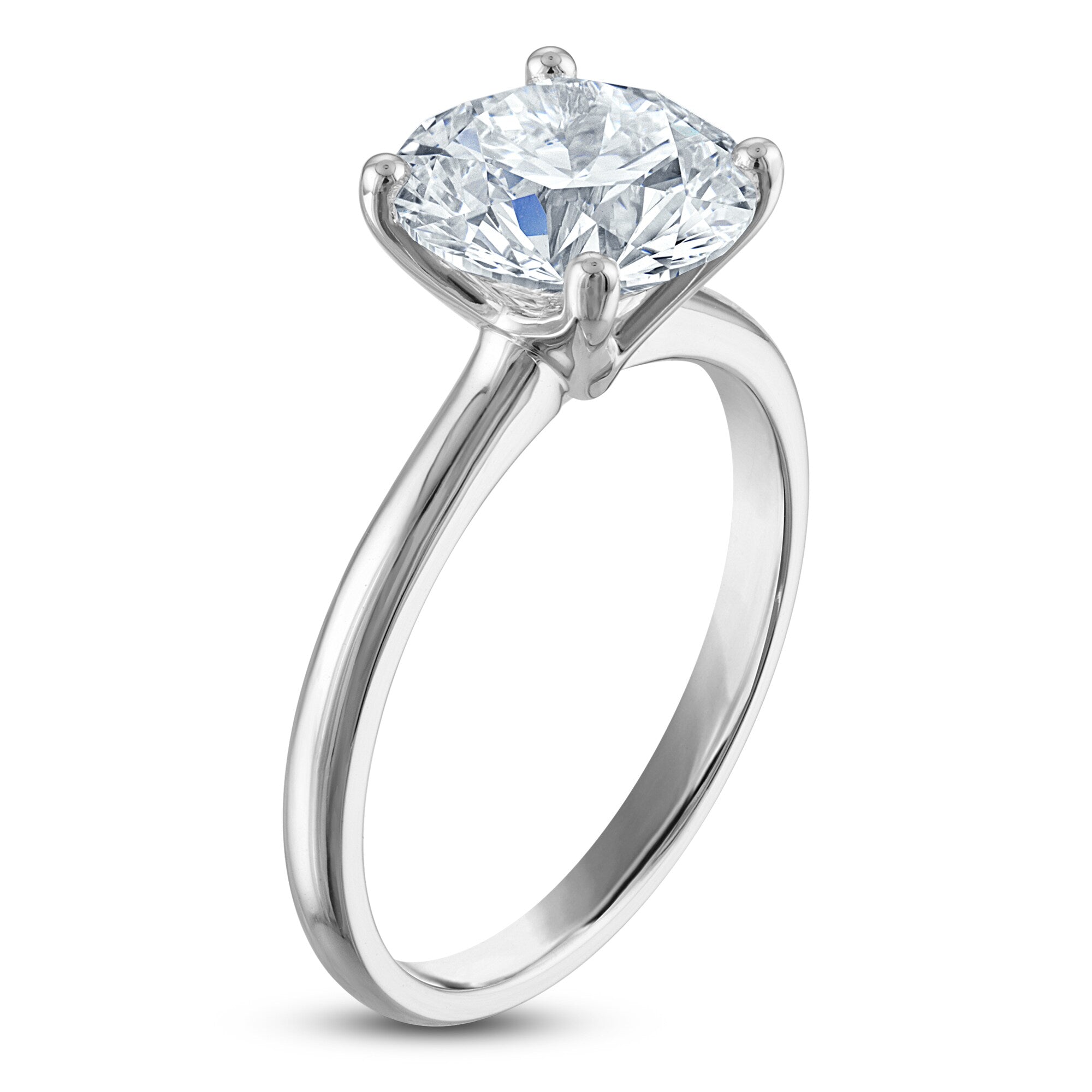 Lab-Grown Diamond Ring – 3.5 Carat Round Solitaire | 14K White Gold Classic Design