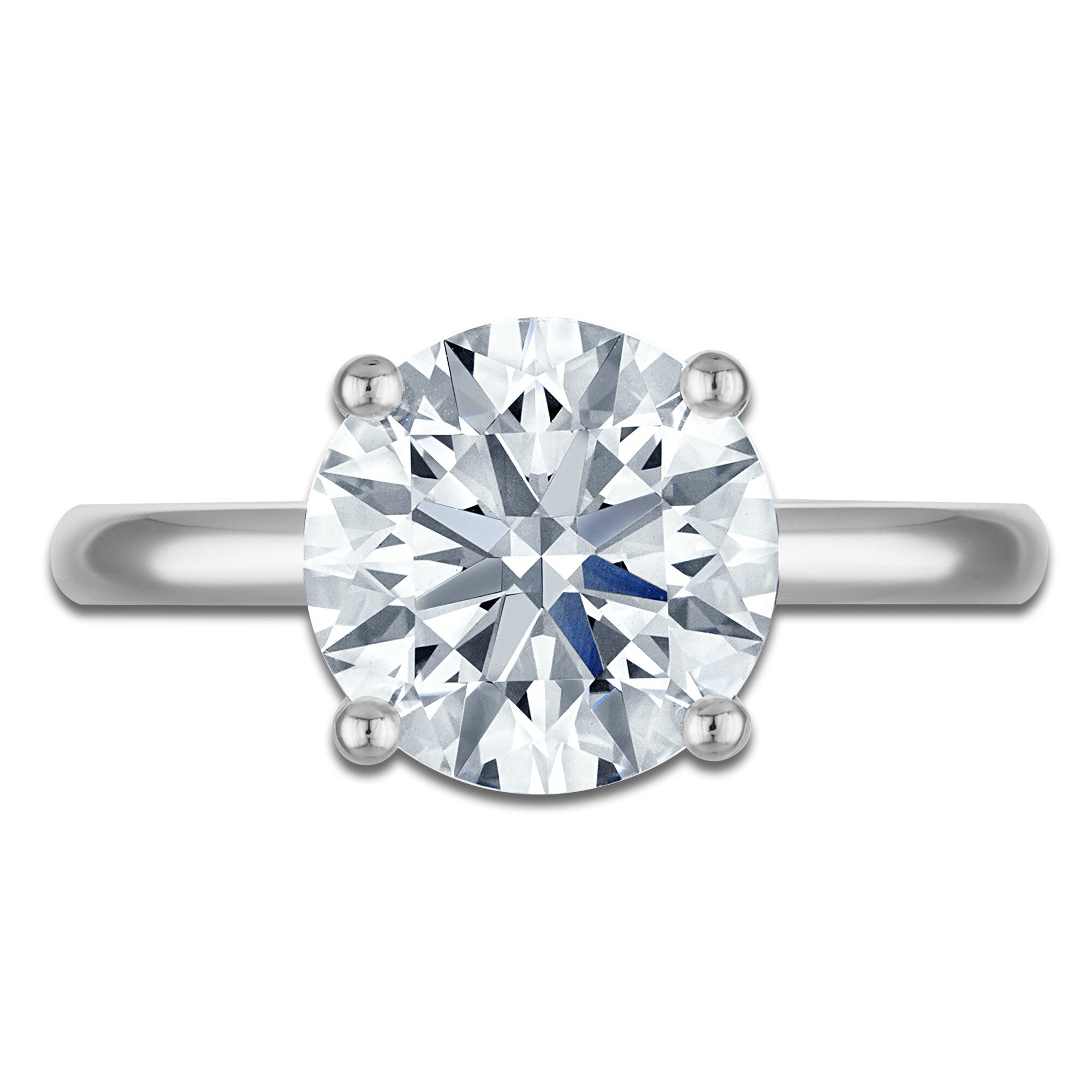 Lab-Grown Diamond Ring – 3.5 Carat Round Solitaire | 14K White Gold Classic Design