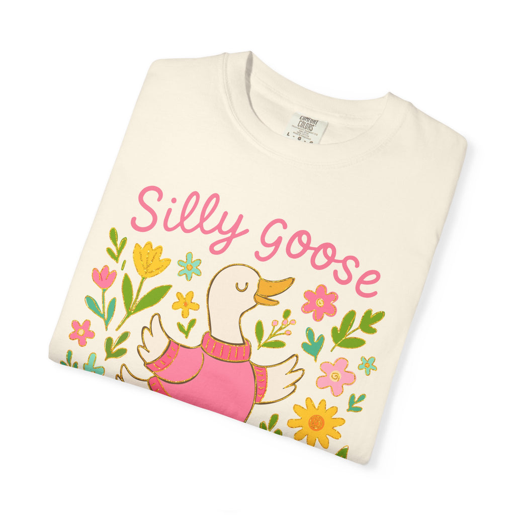 Cute Duck T-Shirt - Floral Graphic Tee | Soft Cotton Relaxed Fit Top for Women