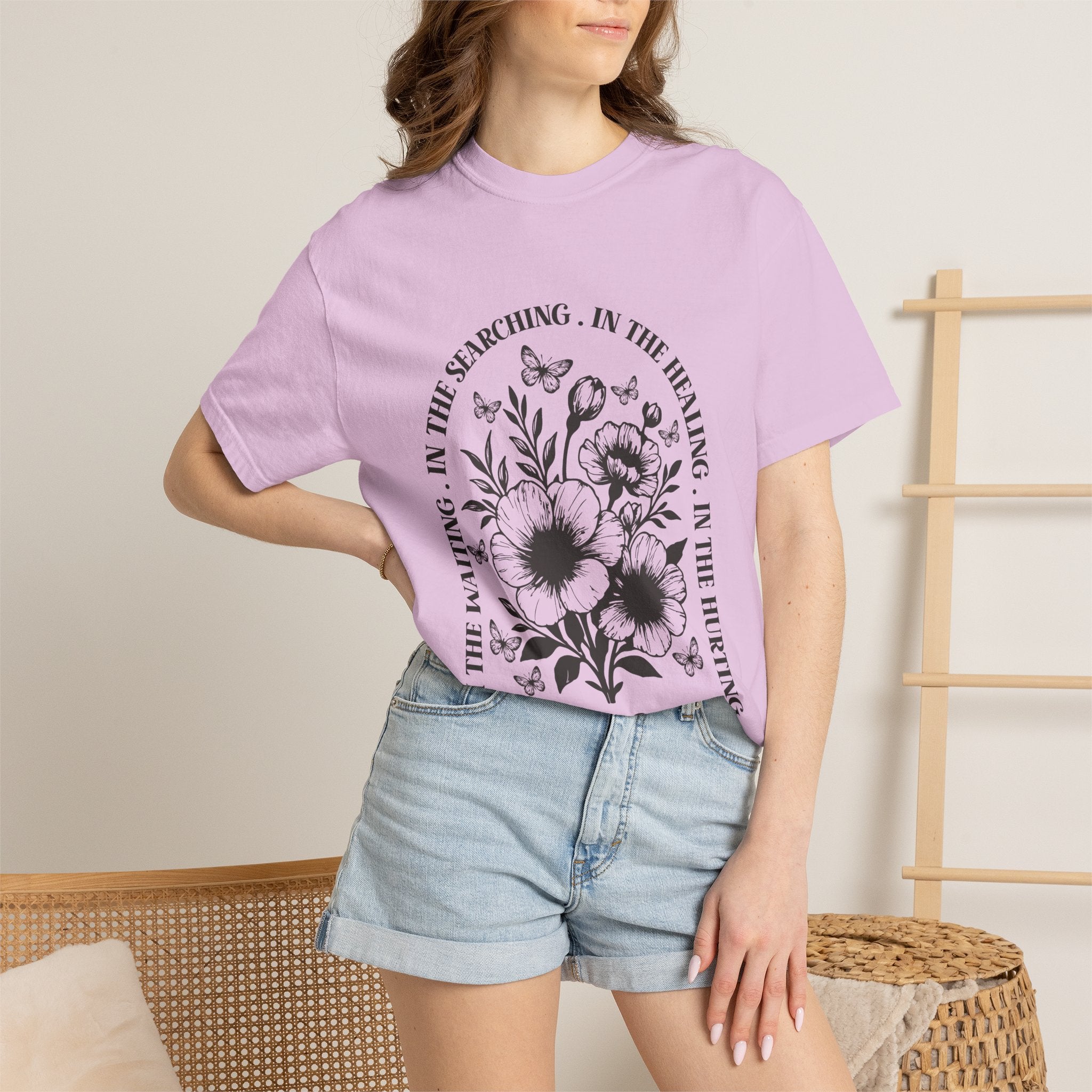 Christian Inspirational T Shirt – Soft Breathable Cotton Floral Graphic Tee