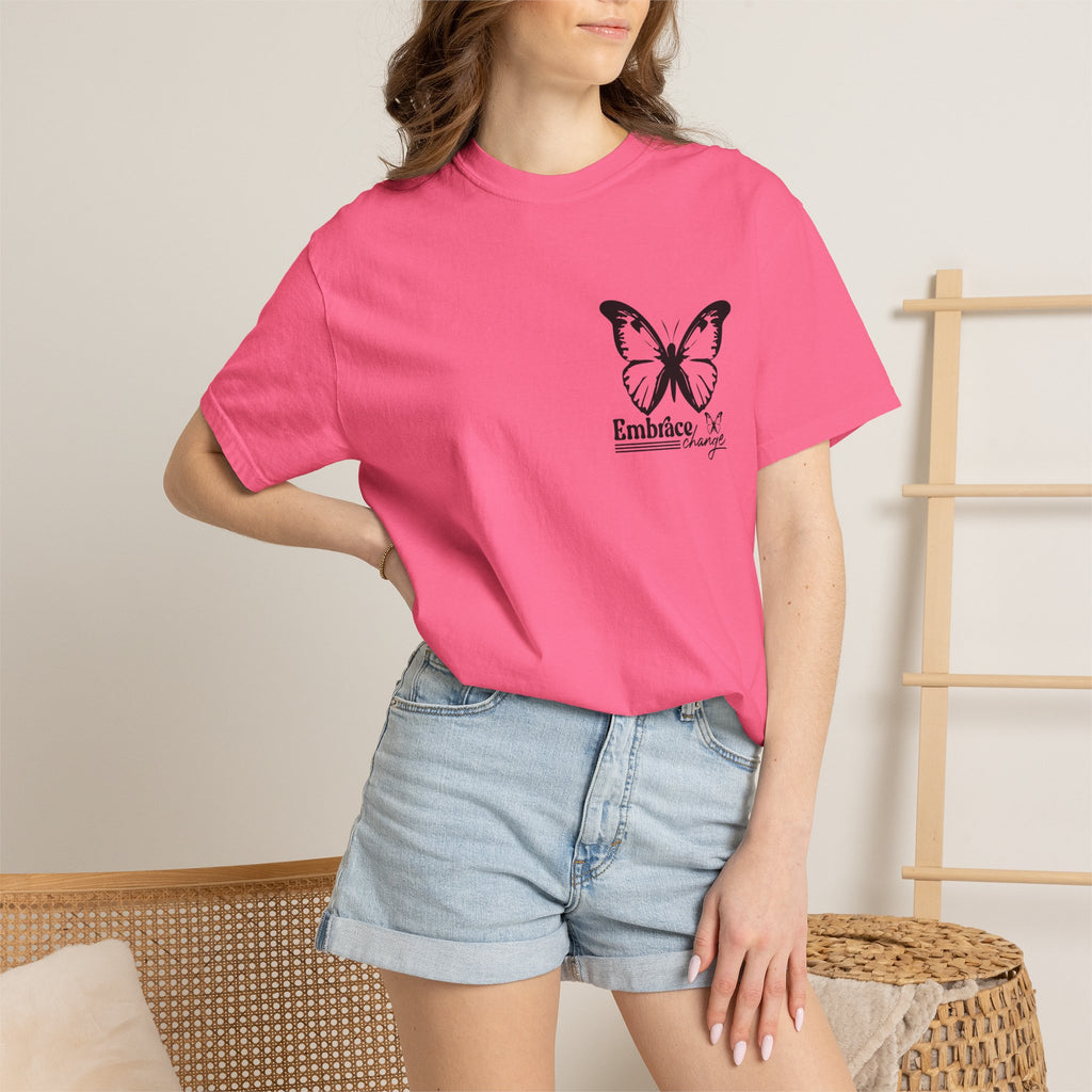 Inspirational Graphic T-Shirt – Minimalist Butterfly Tee | Boho Cat Shirt, Soft Cotton