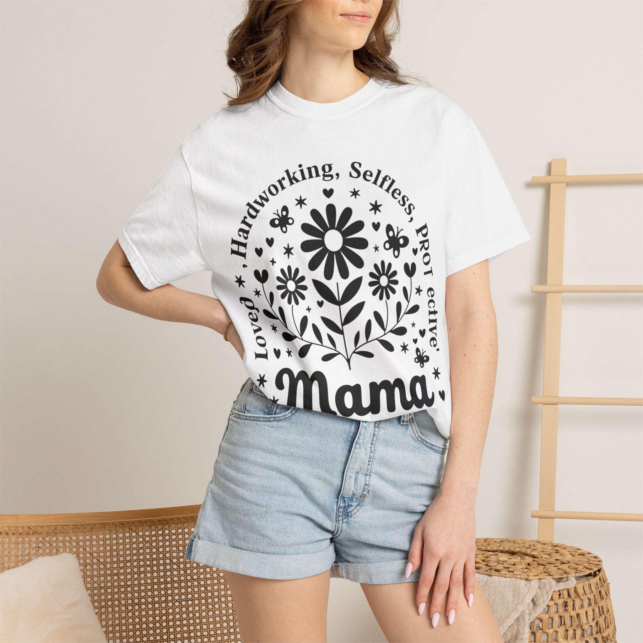 Mama Traits Floral Tee – Soft Cotton Unisex Casual Shirt | Gift for Mom