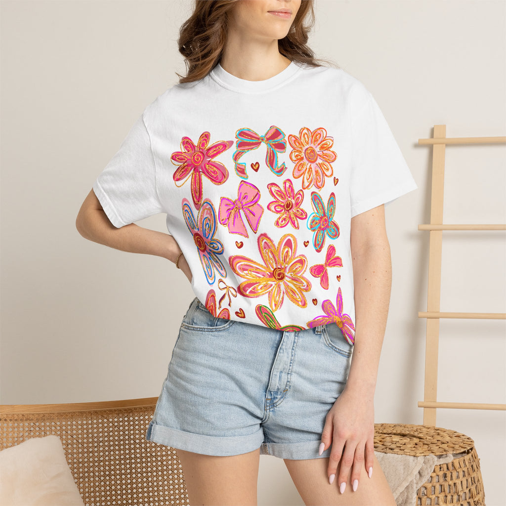 Floral Unisex T-Shirt – Vibrant Floral Shirt | Boho Vibe Apparel | Soft Cotton Tee
