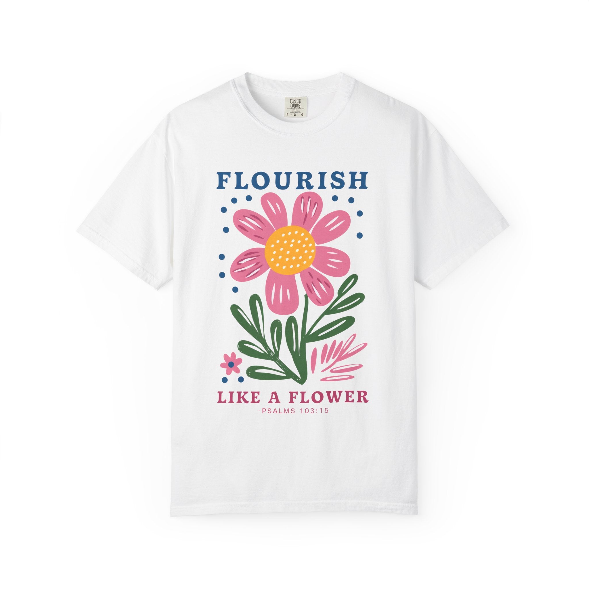 Christian Flower Tee – Uplifting Faith Apparel With Hand-Drawn Florals & Scripture