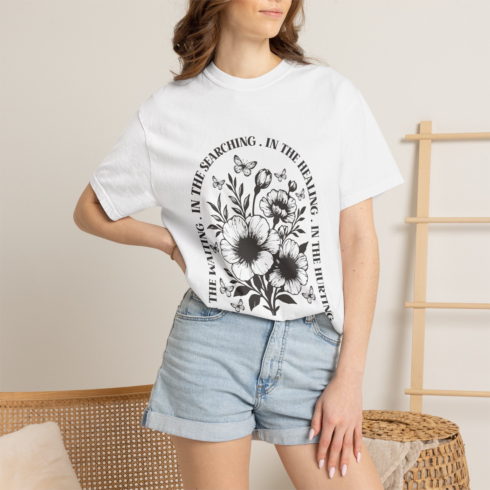 Christian Inspirational T Shirt – Unisex Cotton Tee With Floral Graphic, Soft Breathable Cotton