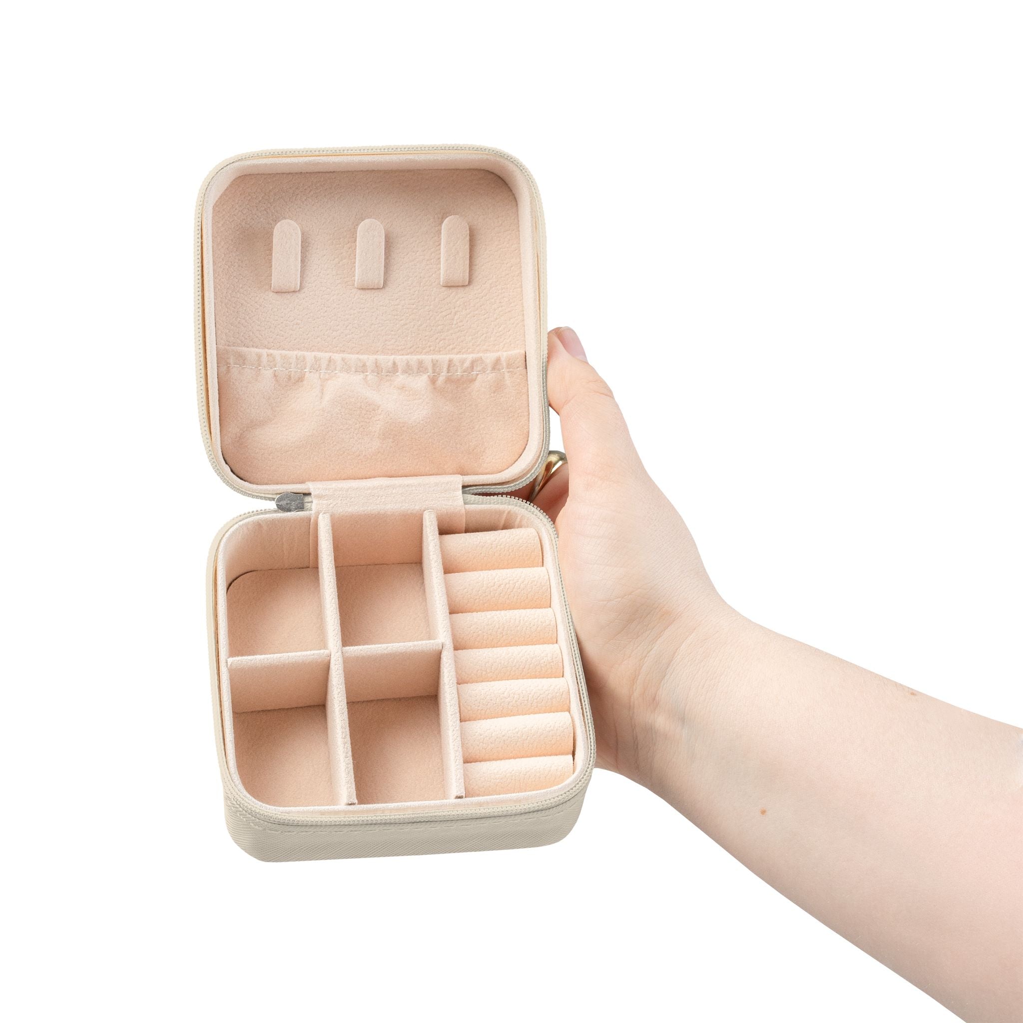 Jewelry Travel Case – Compact PU Leather Jewelry Box with Ring Roll Organizer