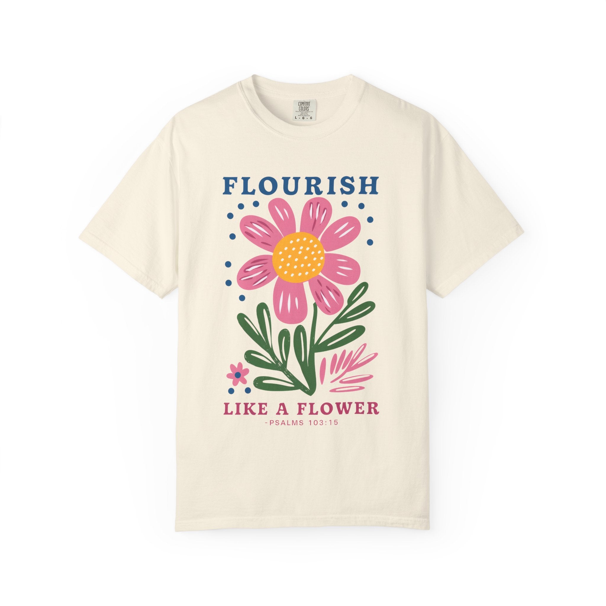 Christian Flower Tee – Uplifting Faith Apparel With Hand-Drawn Florals & Scripture